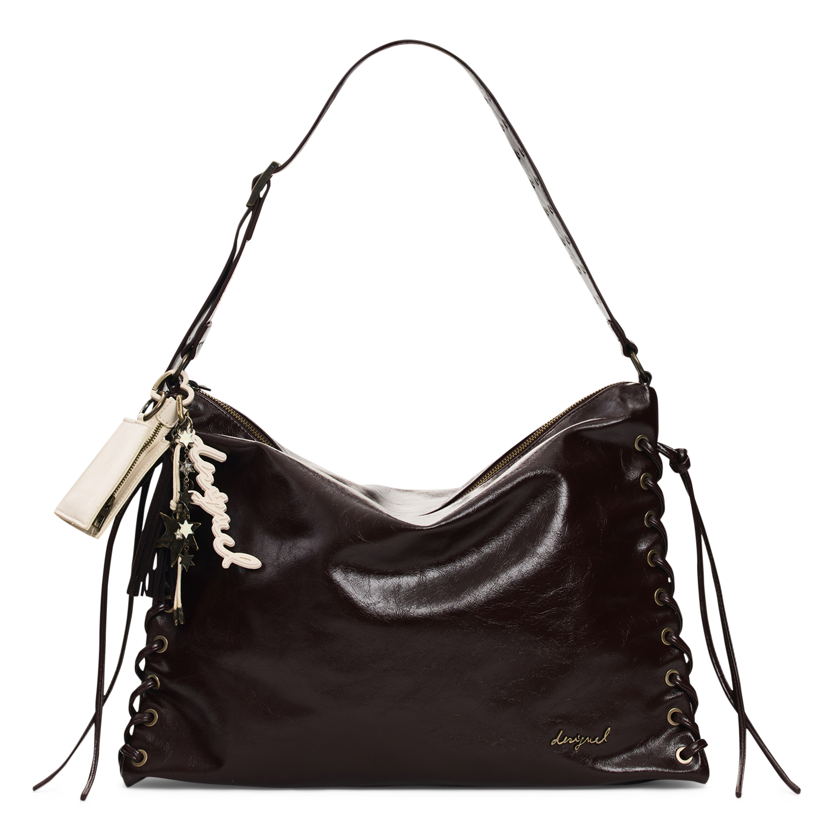 Gevlochten handtas DESIGUAL Bruin