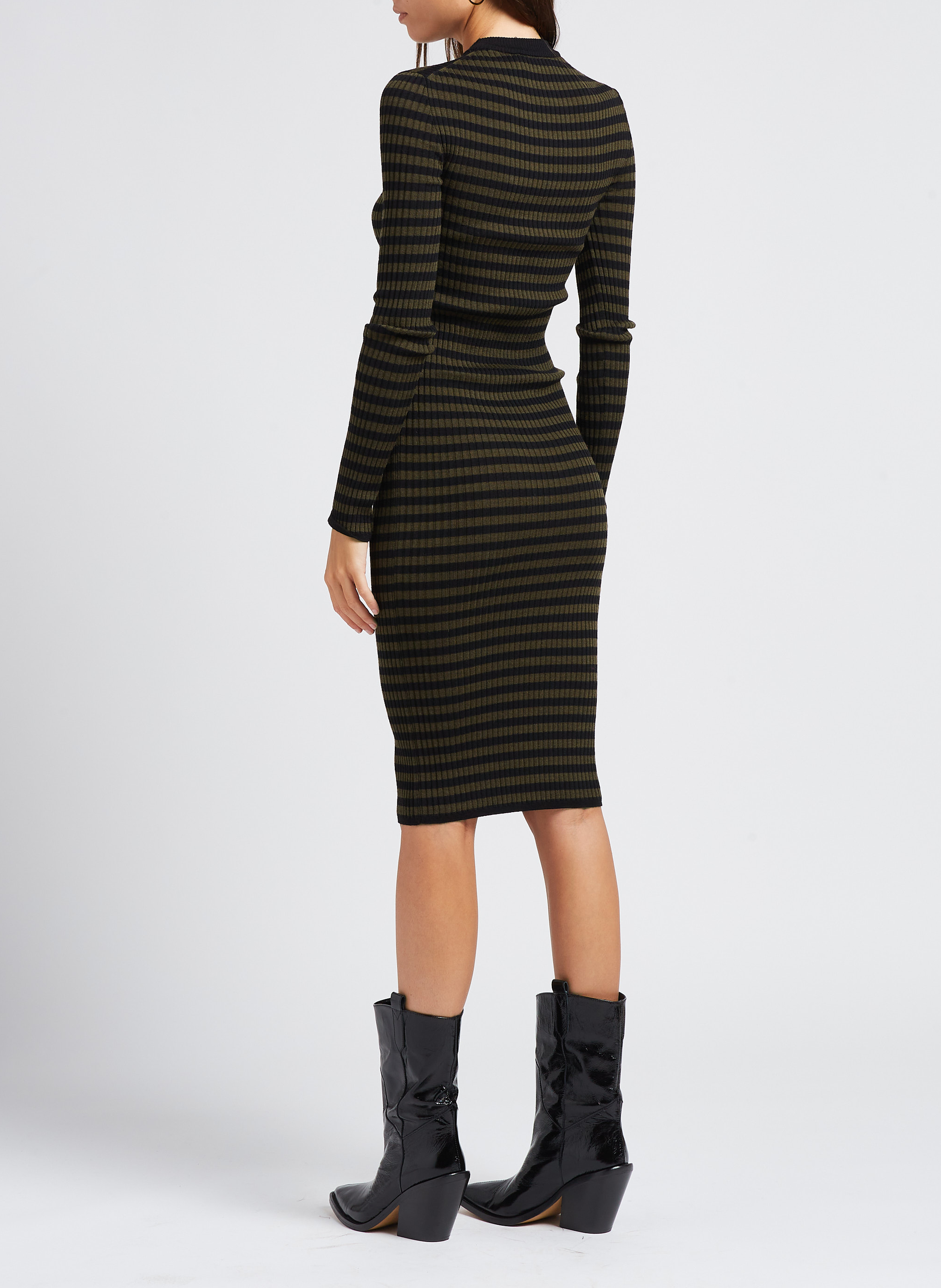 Midi-Wollkleid mit Rundhalsausschnitt SONIA RYKIEL Gestreift