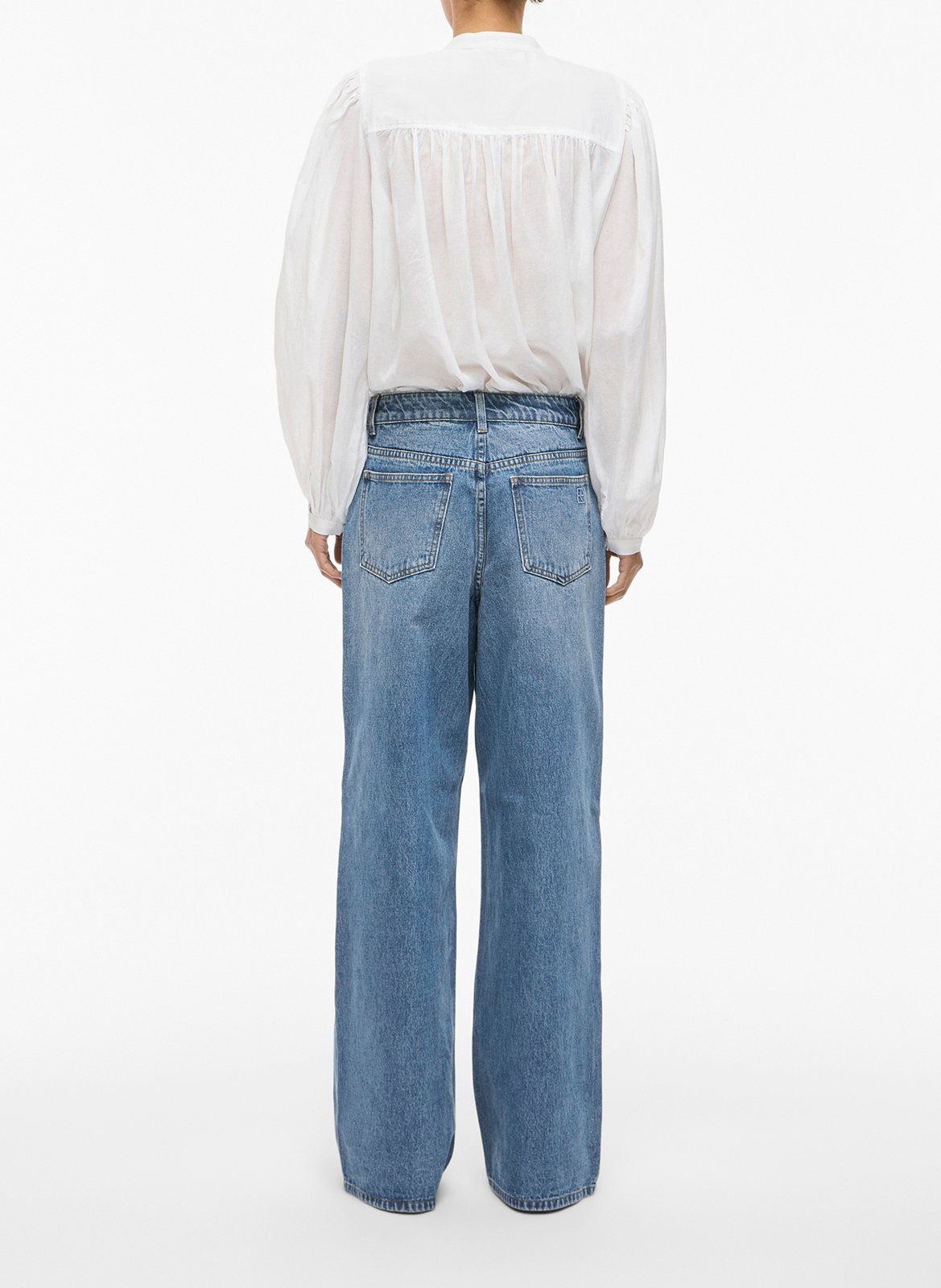 Jean large en coton et coton recyclé ROUGE EDIT Bleu