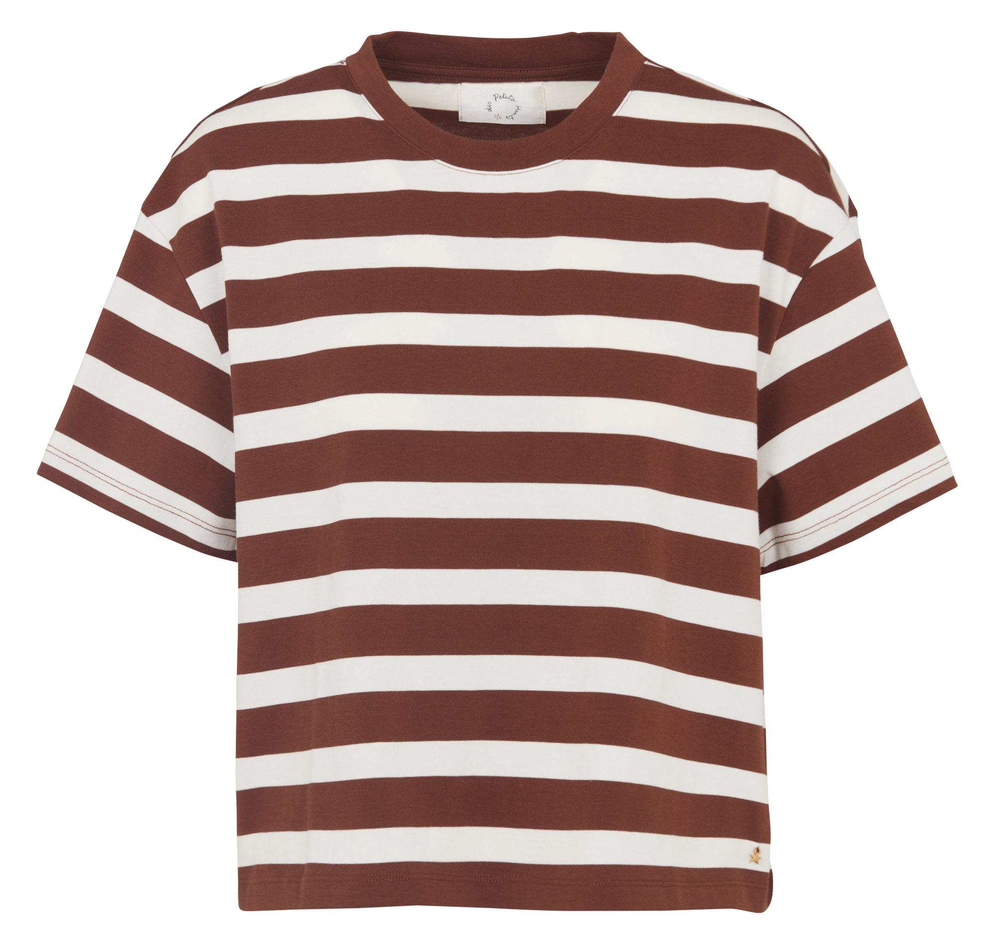 T-shirt oversize scollo tondo in cotone DES PETITS HAUTS