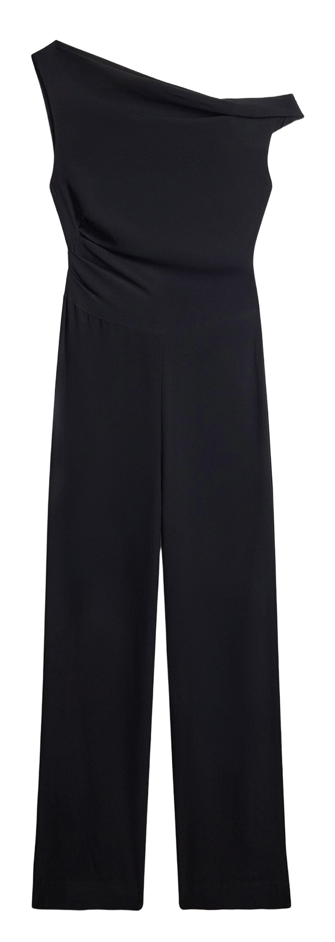 Solid color asymmetric collar jumpsuit VANESSA BRUNO Black