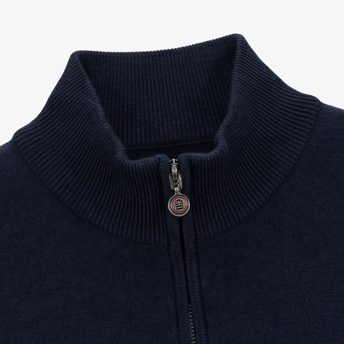 Cotton and wool sweater with zip-up neck SERGE BLANCO Blue