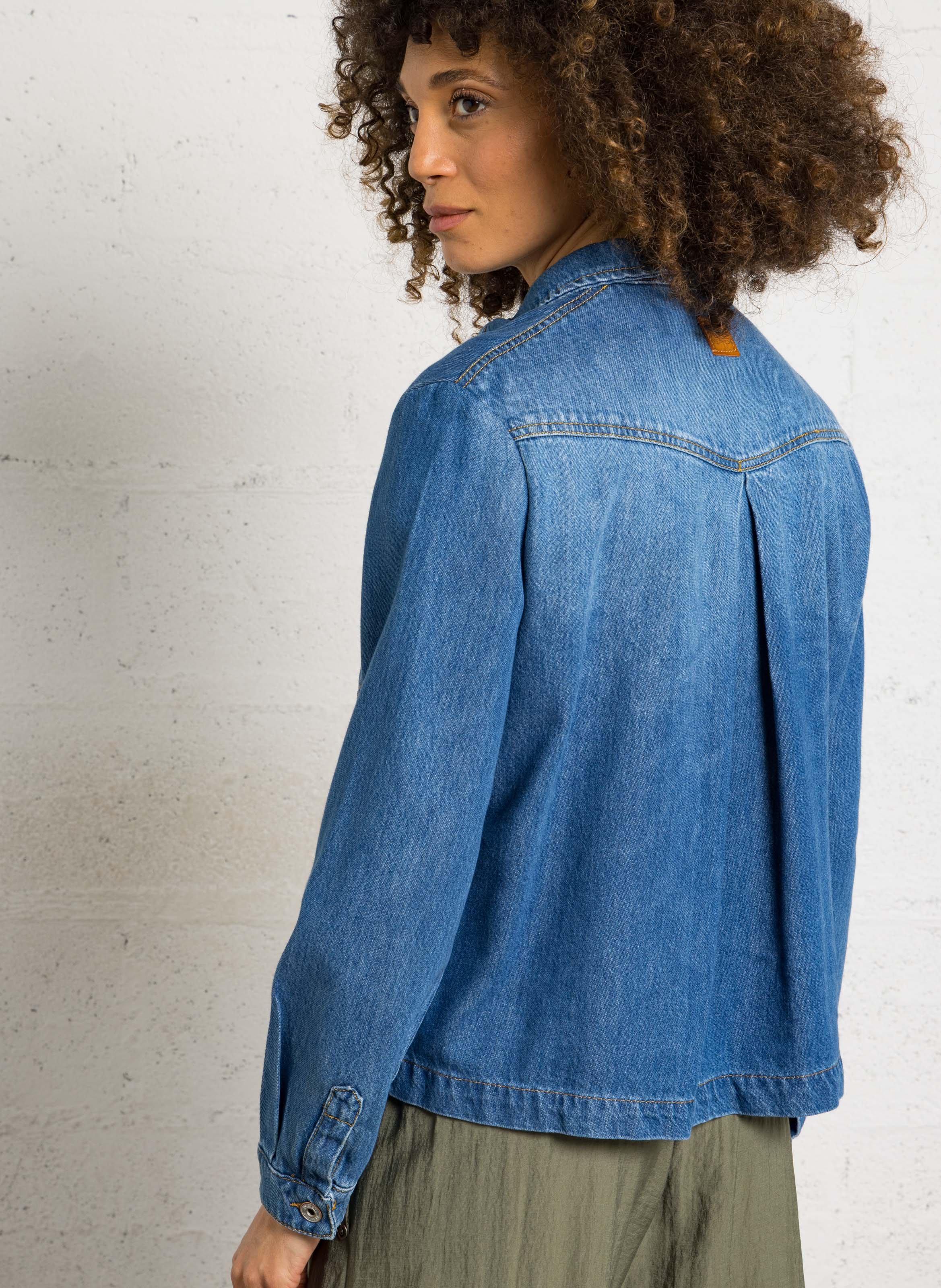 Veste col classique en coton mélangé PLEASE Bleu