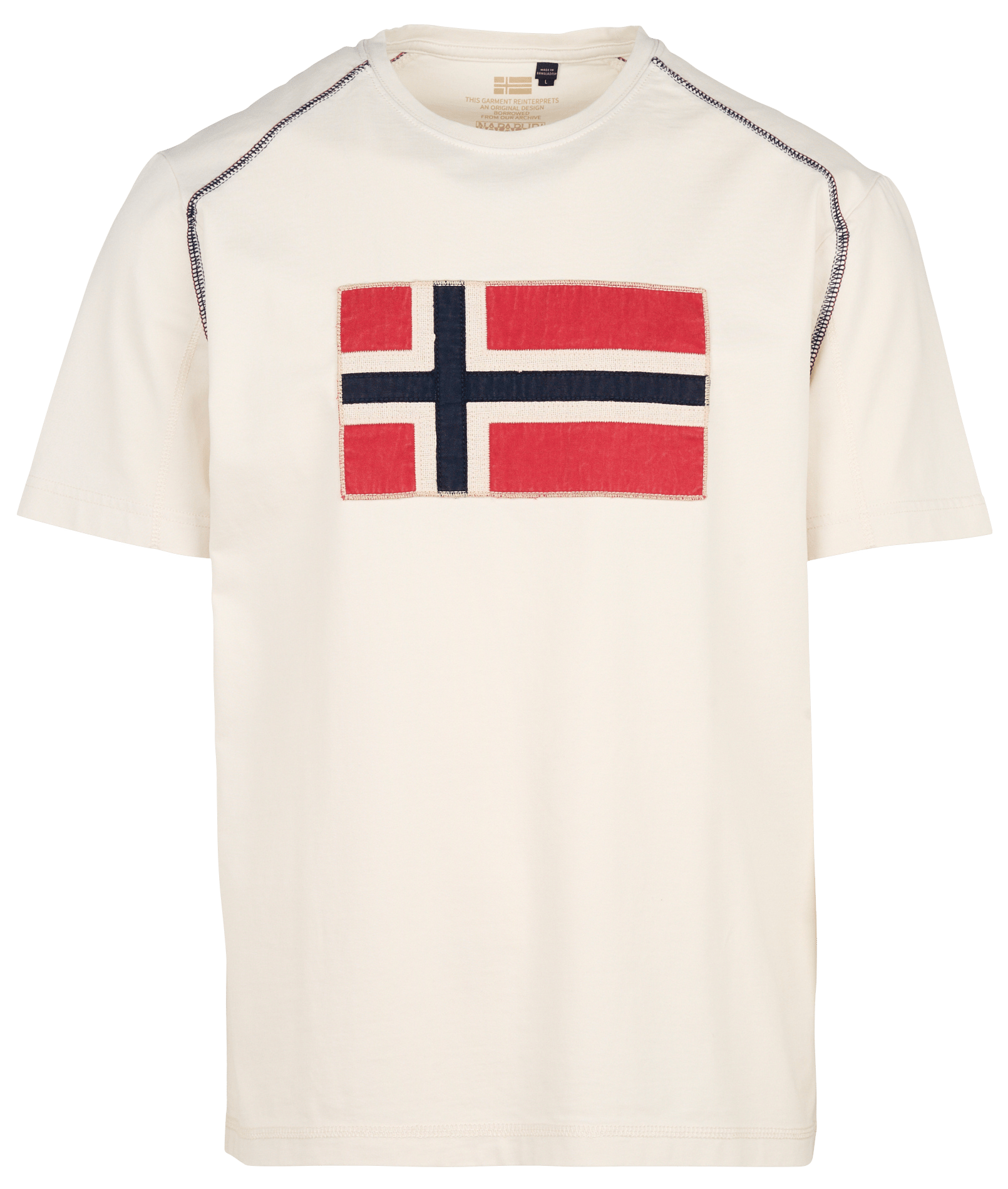 Tee-shirt droit col rond brodé en coton NAPAPIJRI