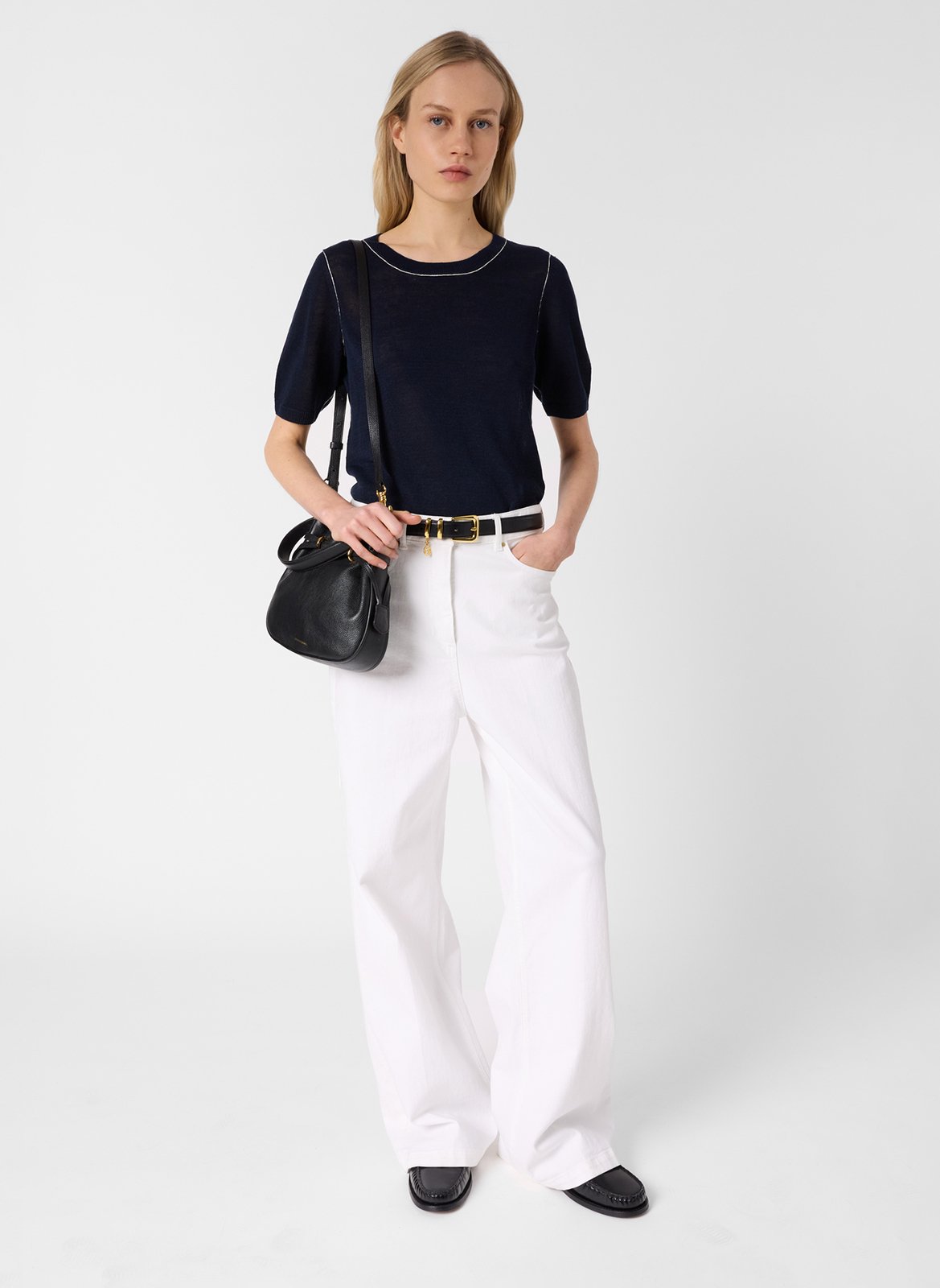 Round-neck linen-blend sweater GERARD DAREL Blue