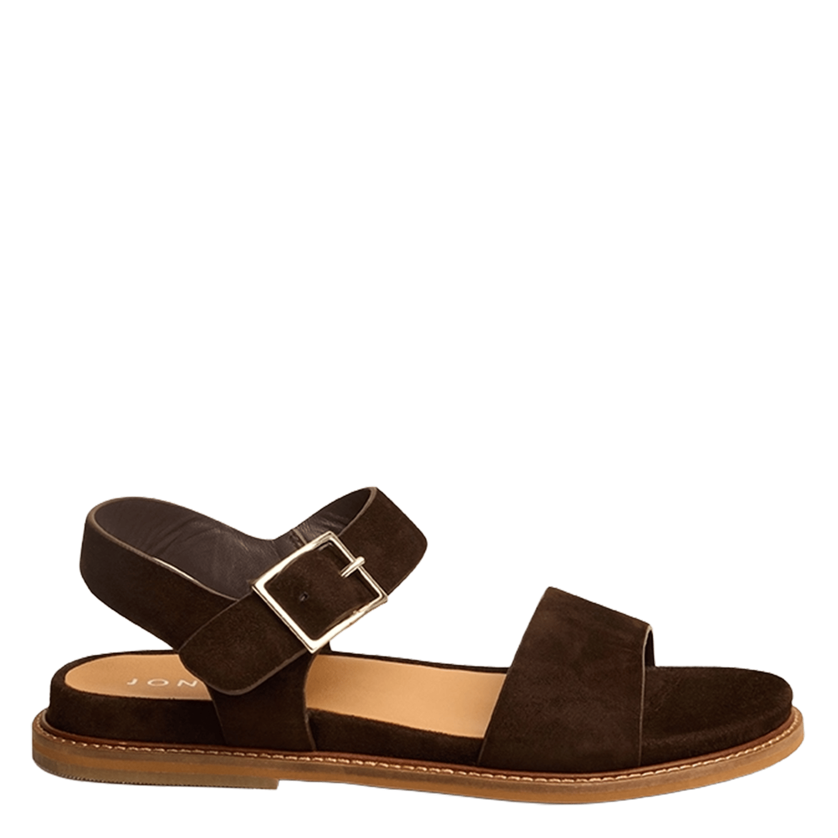 Platte, suède sandalen JONAK Bruin