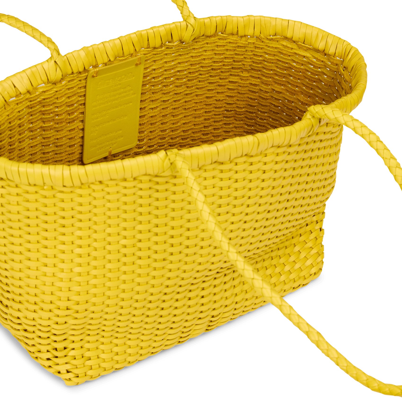 Panier tressé en cuir DRAGON DIFFUSION Jaune