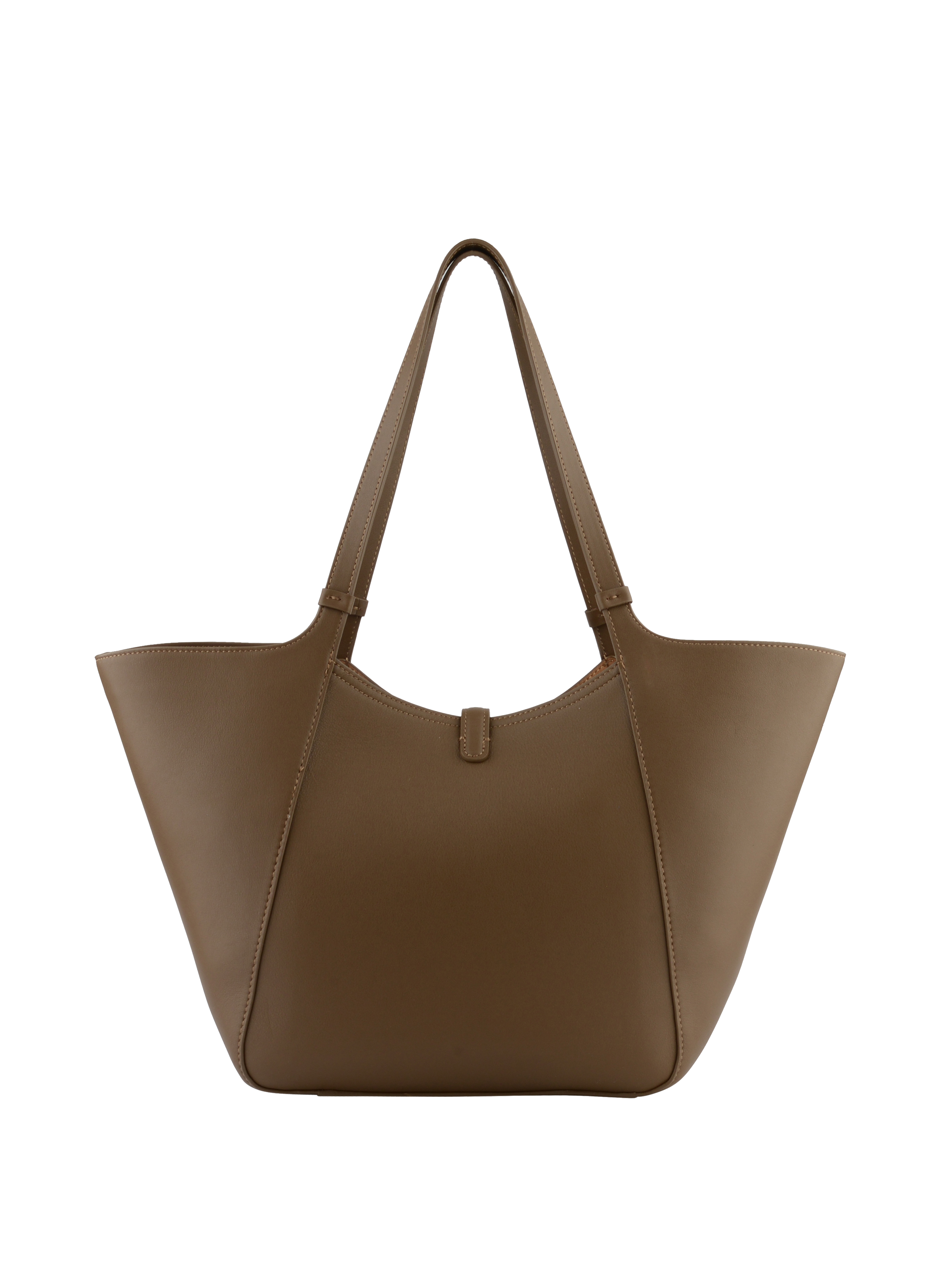 Calfskin leather shoulder bag Beige