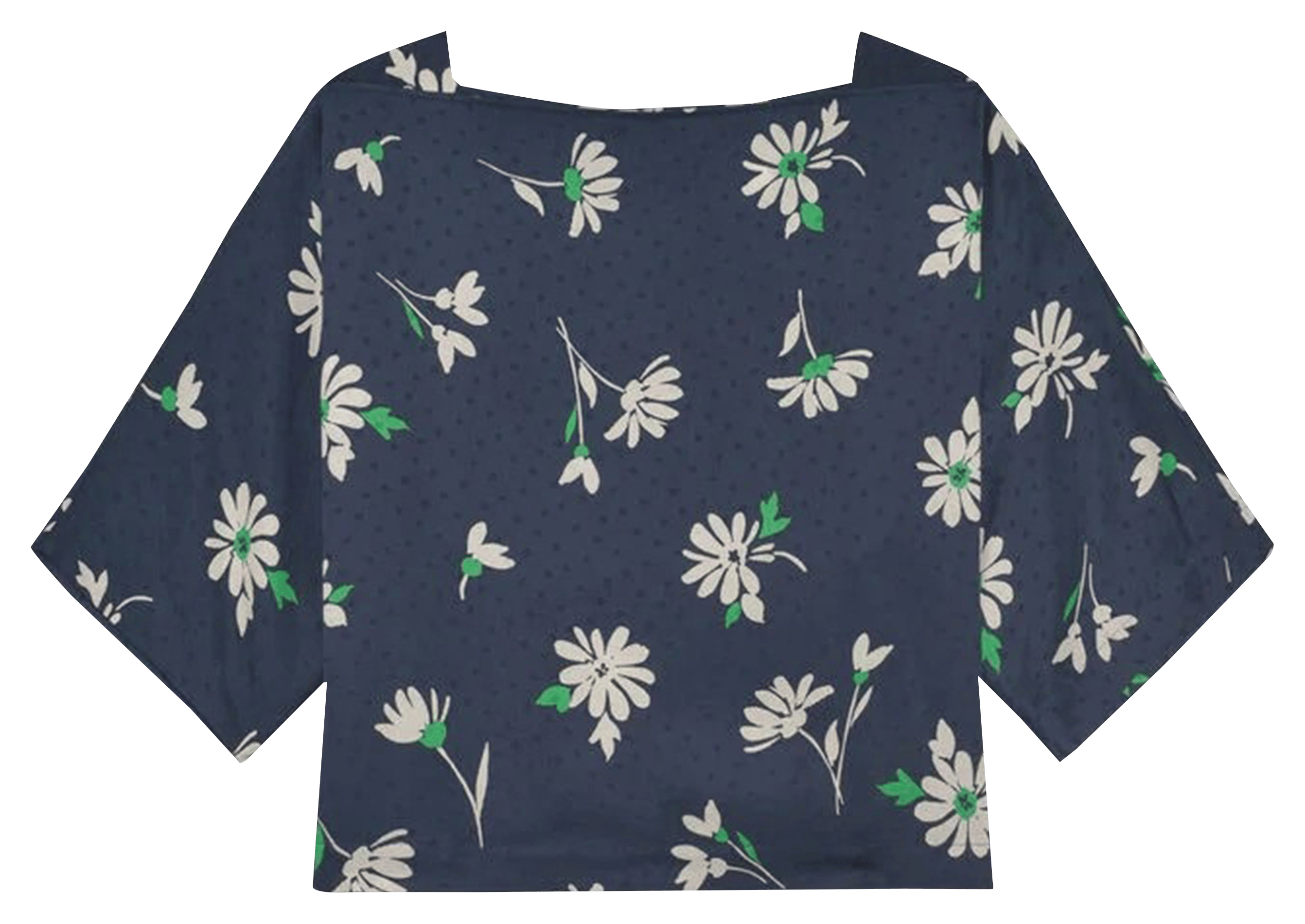 Top droit col bateau imprimé CAROLL Bleu