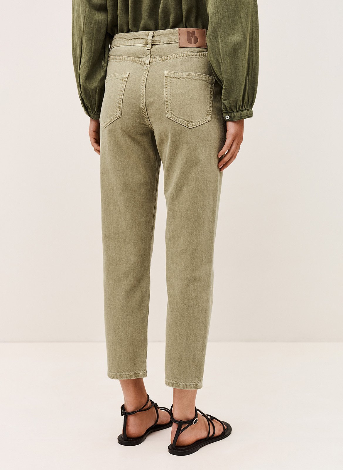 Rechte jeans van gemengd katoen BA&SH Kaki