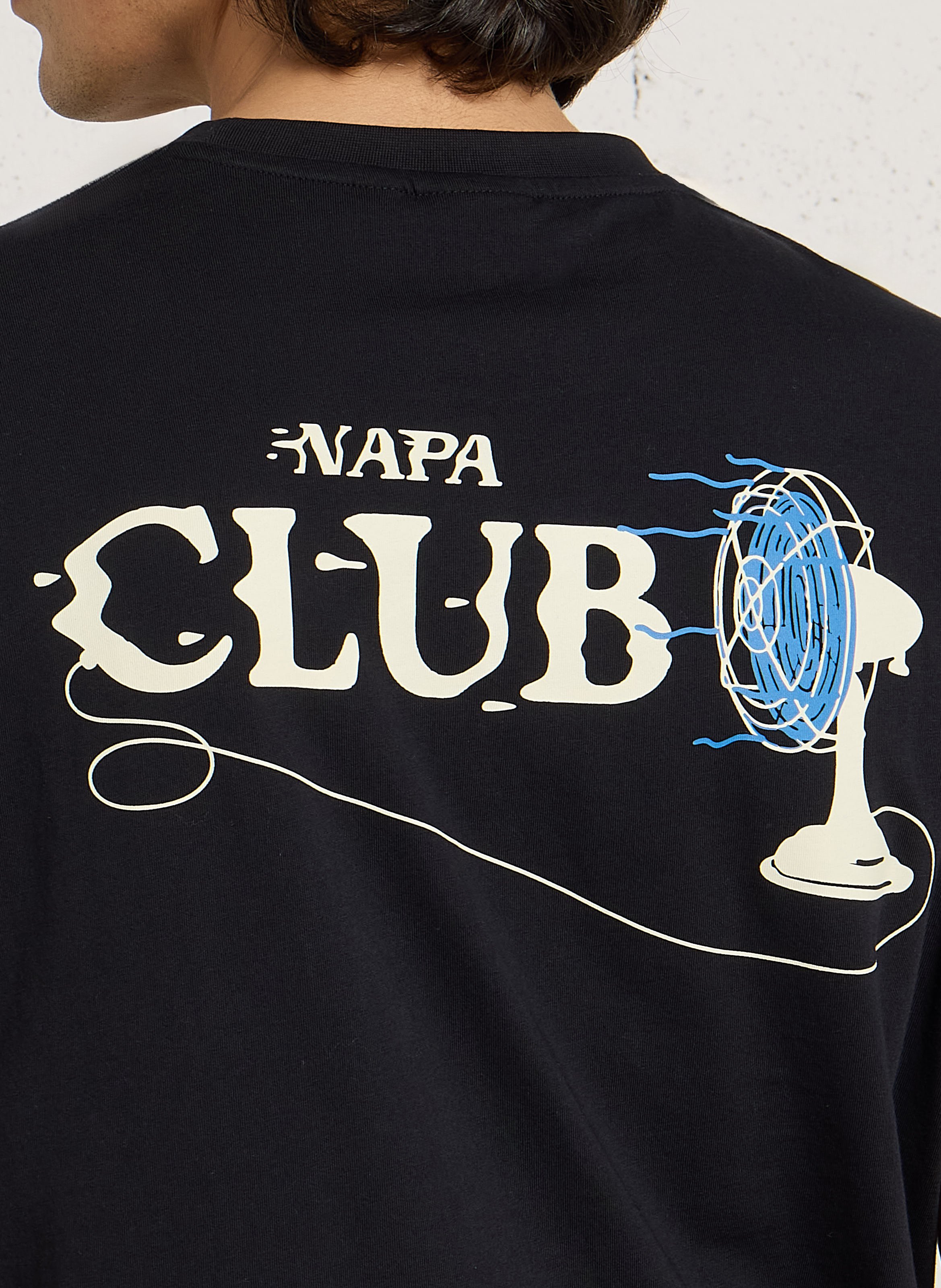 T-shirt met ronde hals en gemêleerde zeefdruk NAPAPIJRI Zwart