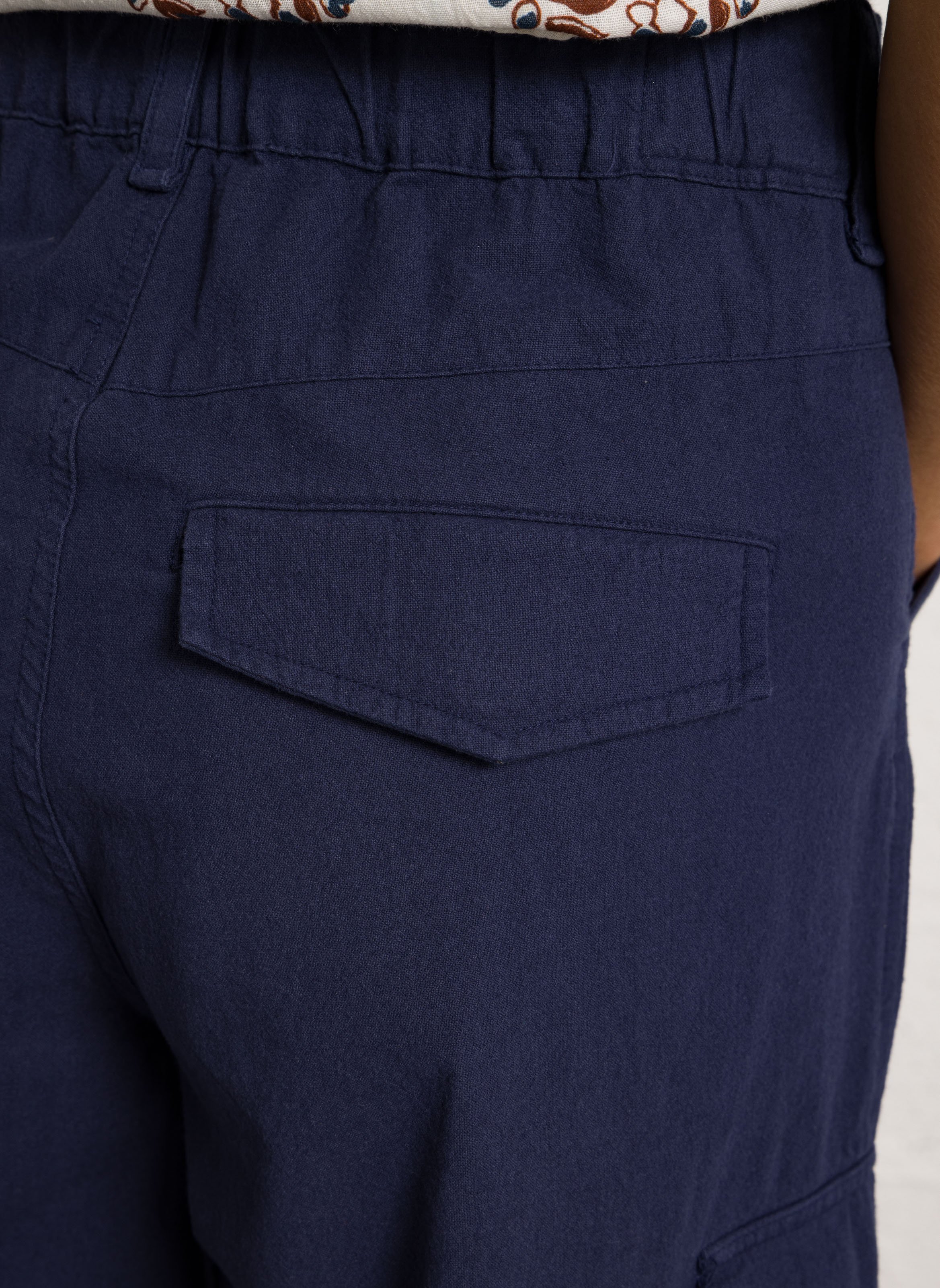 Pantalon cargo droit en coton bio LEON & HARPER Bleu