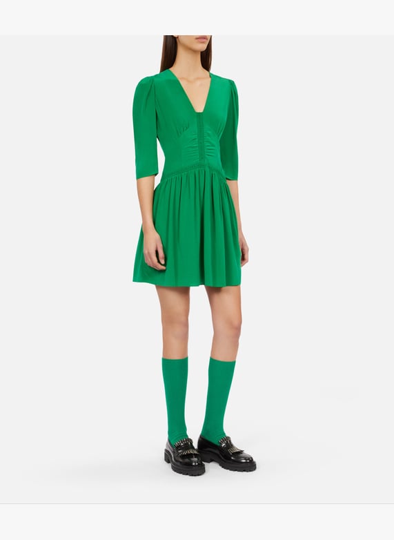 Short silk v-Neck dress Green The kooples - Women | Place des Tendances Short silk v-Neck dress Green The kooples - Women | Place des Tendances