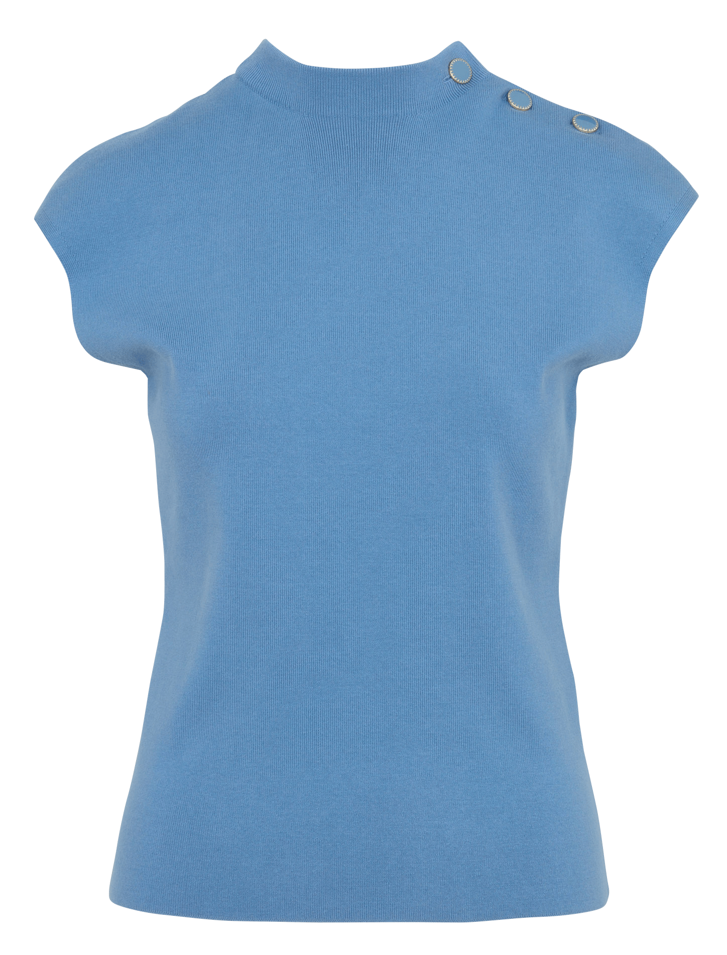 Fitted high-neck cotton blend sweater ZAPA Blue