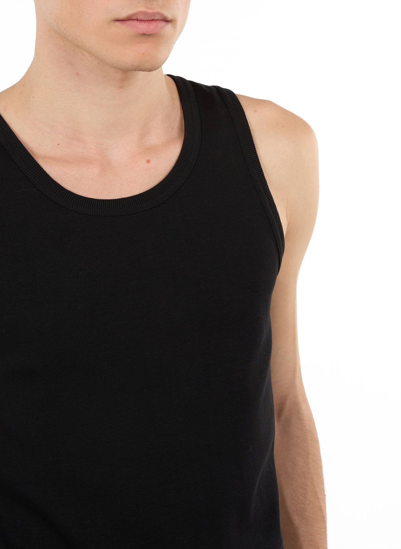 Tanktop van ribkatoen SAISON 1865 Zwart