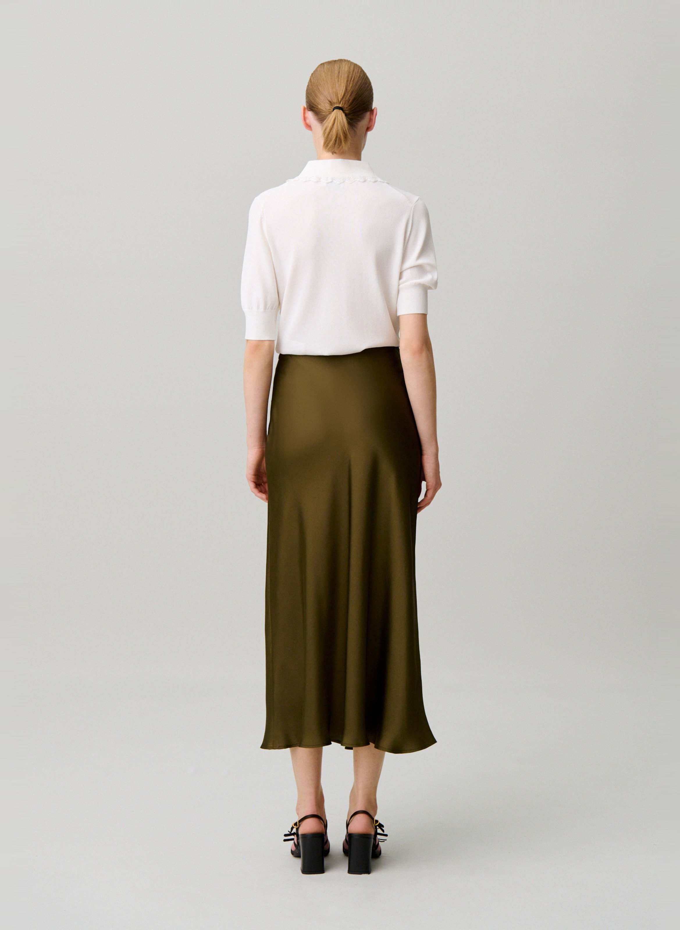 Lange, gerende rok CLAUDIE PIERLOT Bruin