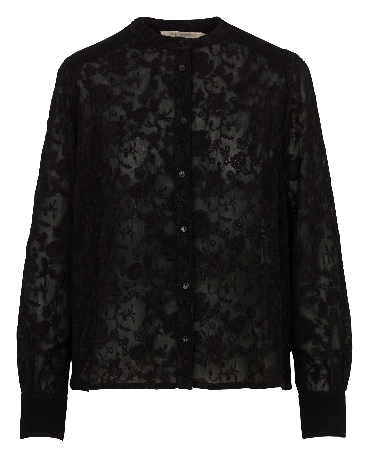 Chemise oversize brodée LA FEE MARABOUTEE Noir