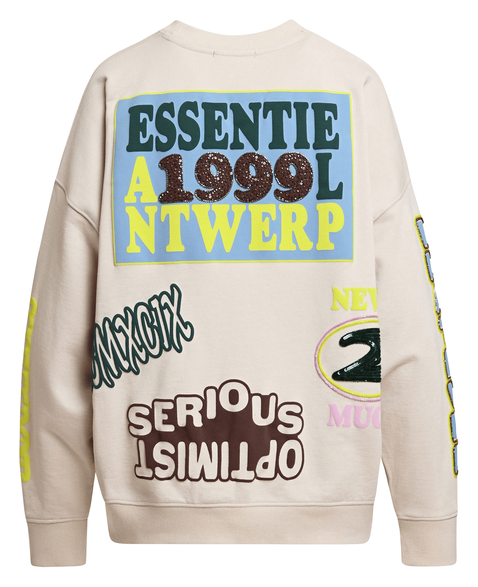 Sweat ample col rond imprimé en coton ESSENTIEL ANTWERP Blanc