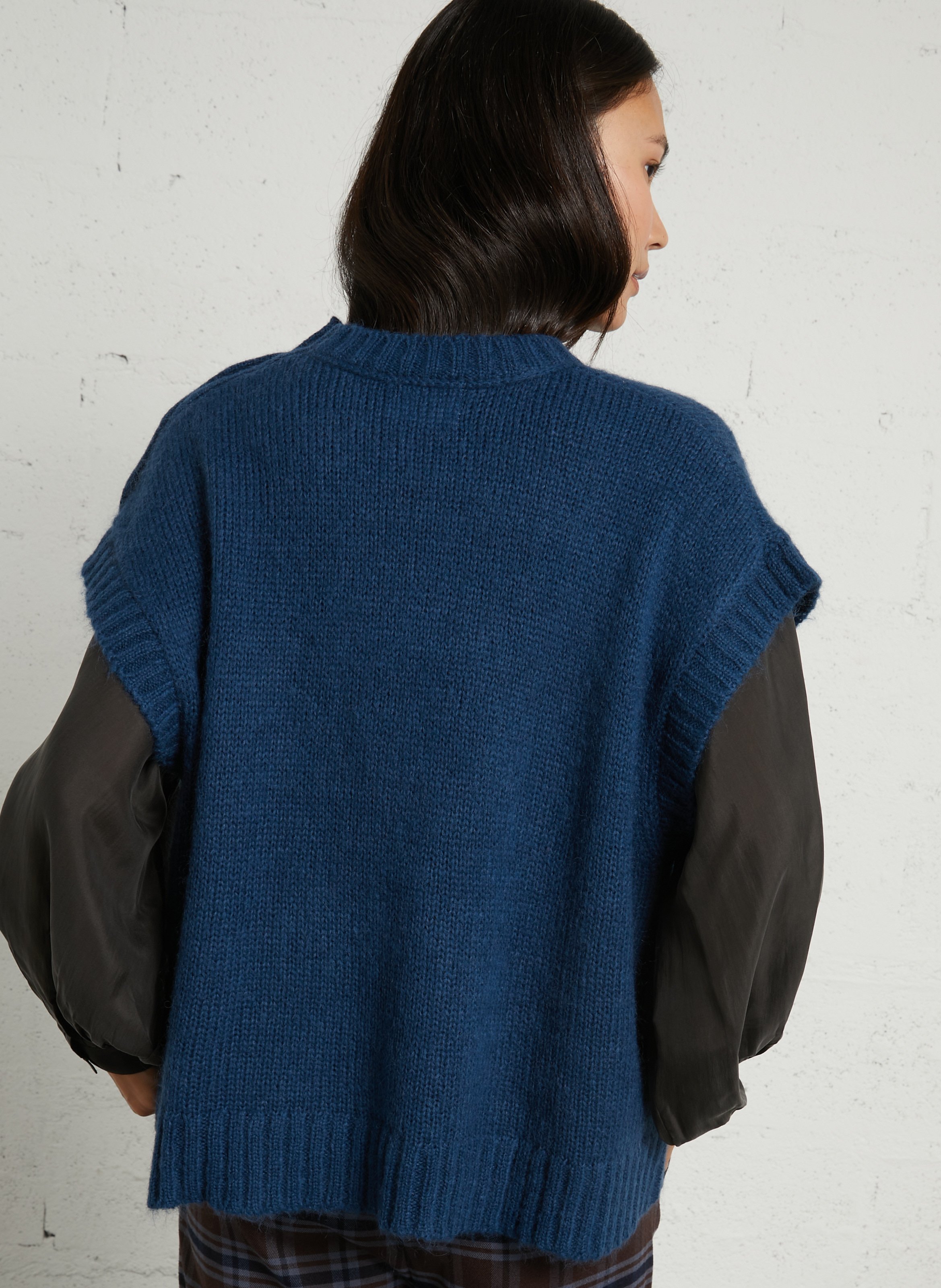 Rundhalspullover aus Wollmix BELLA JONES Blau