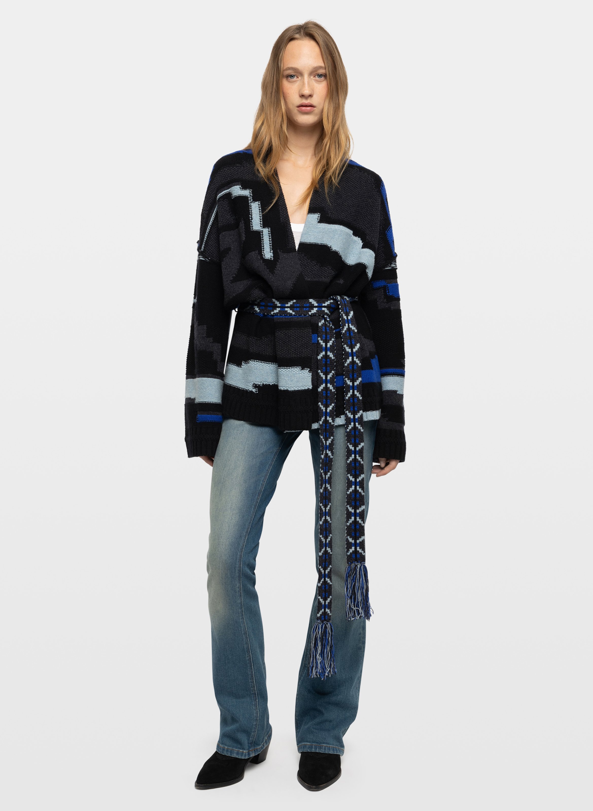 V-neck kimono in a wool blend ZADIG&VOLTAIRE Grey