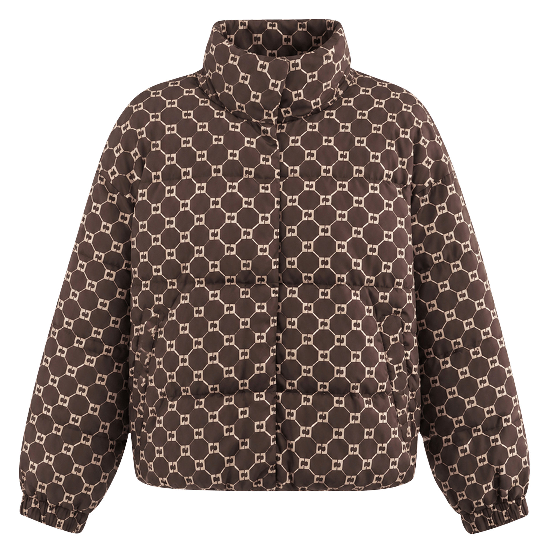 Plumífero corto de cuello alto estampado GERARD DAREL Marron