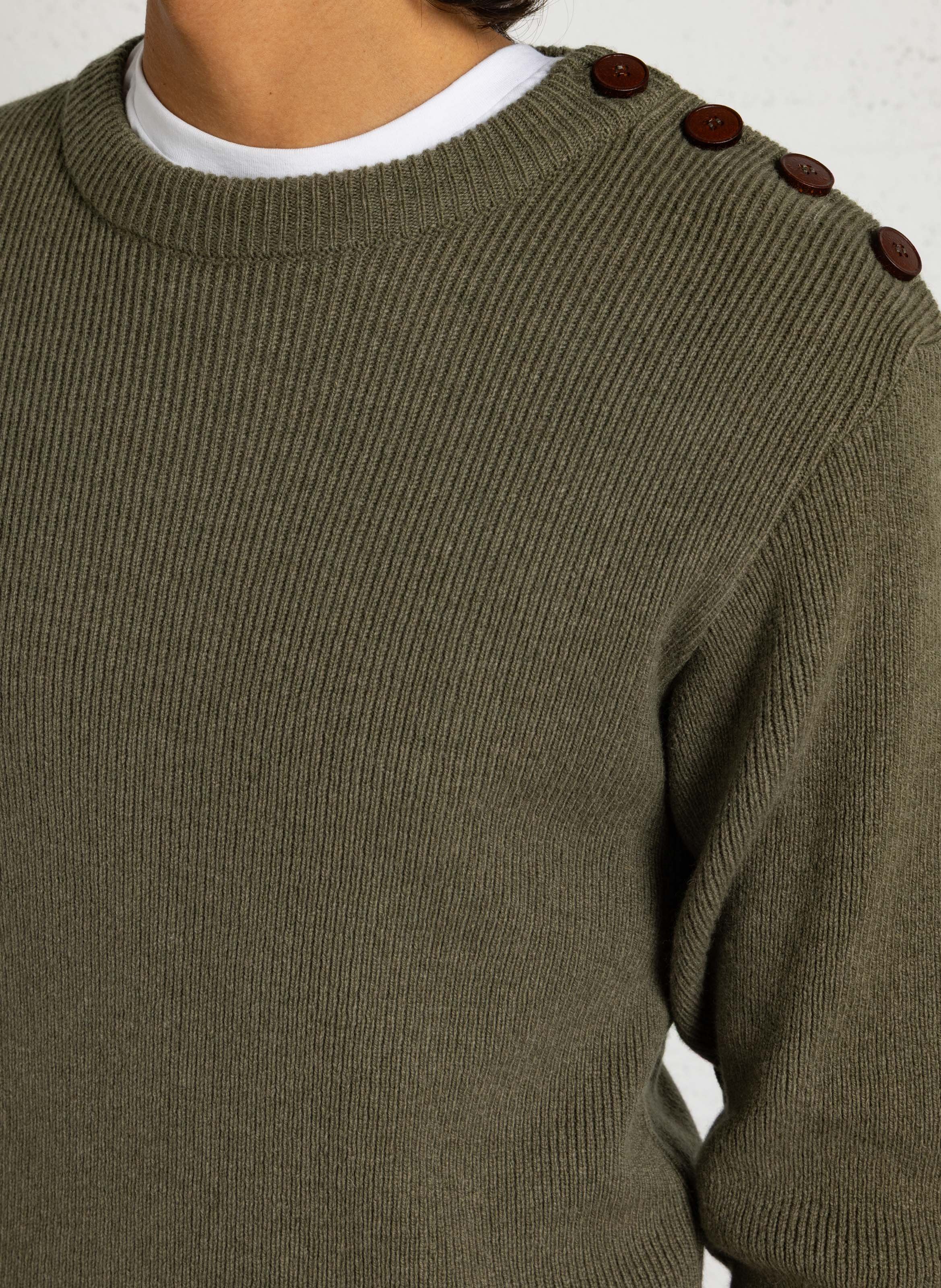 Pull col rond en laine d'agneau  ARMOR LUX Vert
