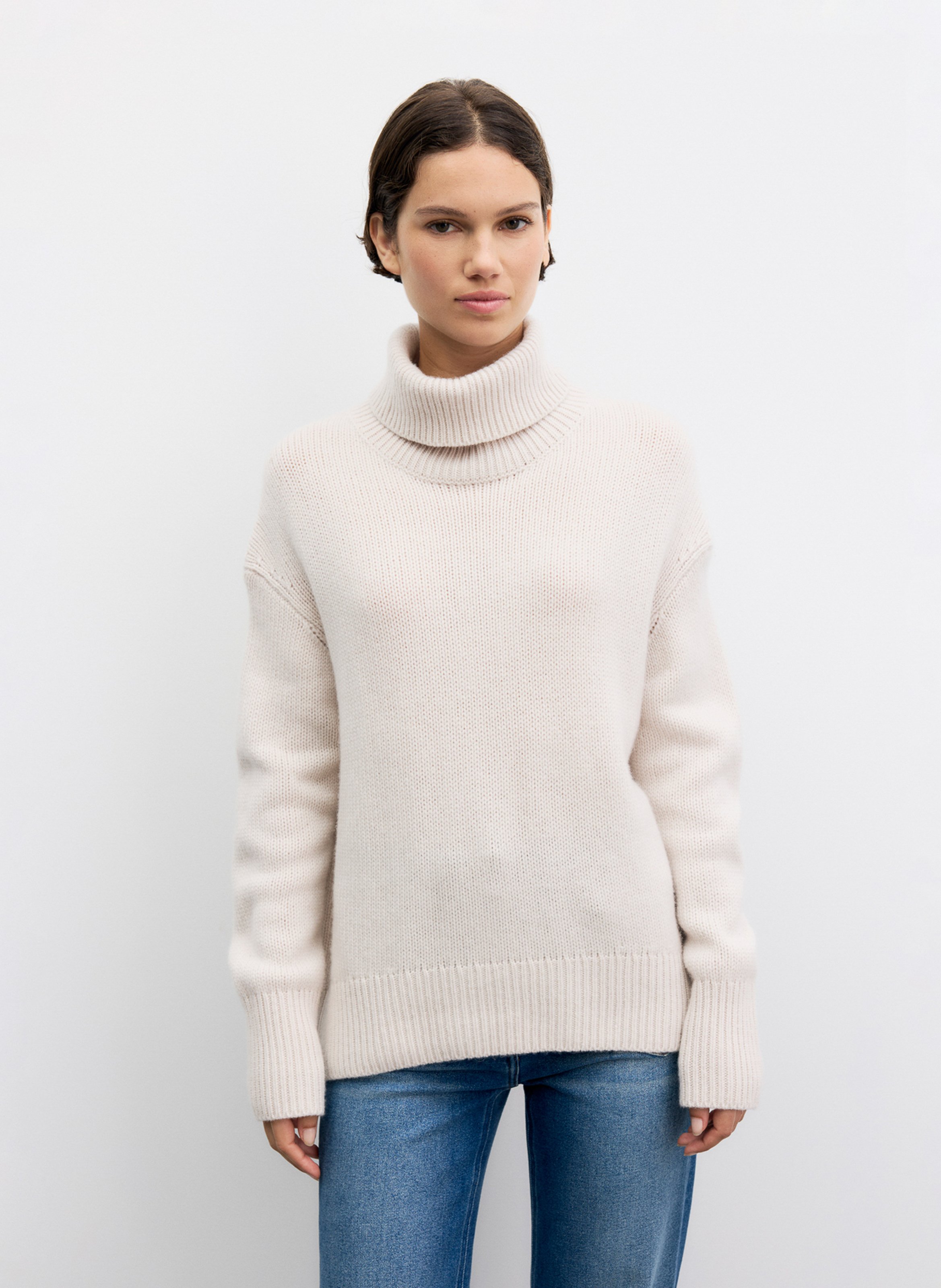 Straight cashmere turtleneck sweater GERARD DAREL Beige
