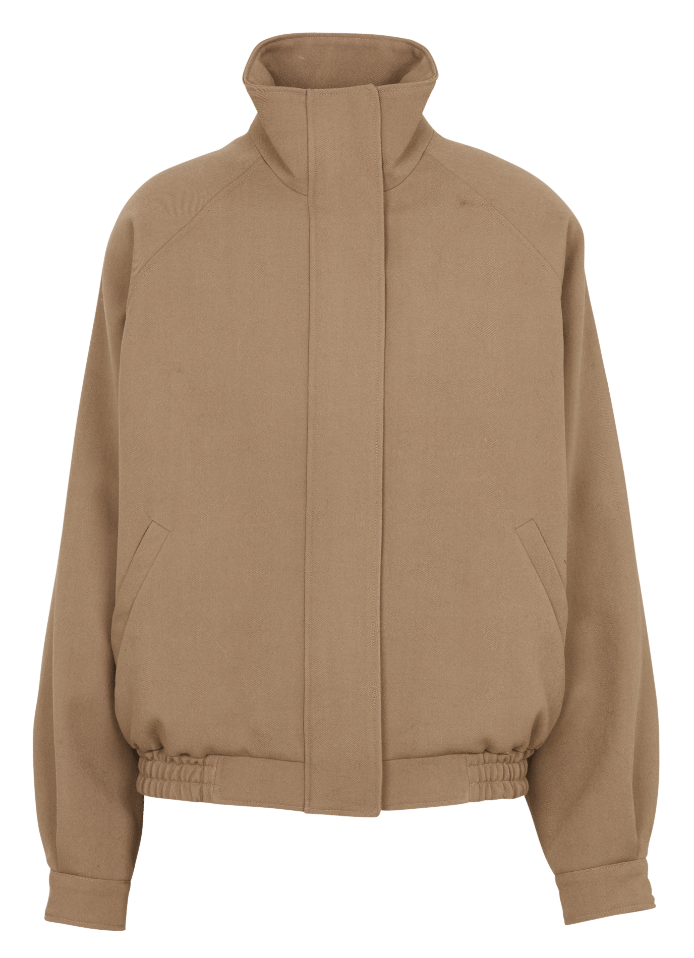 Oversized high-neck wool blend jacket LAURENCE BRAS Beige