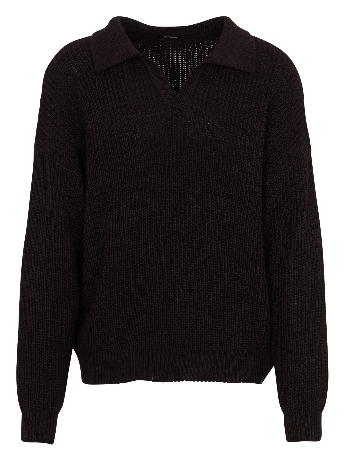 Pull oversize col V IMPERIAL Marron