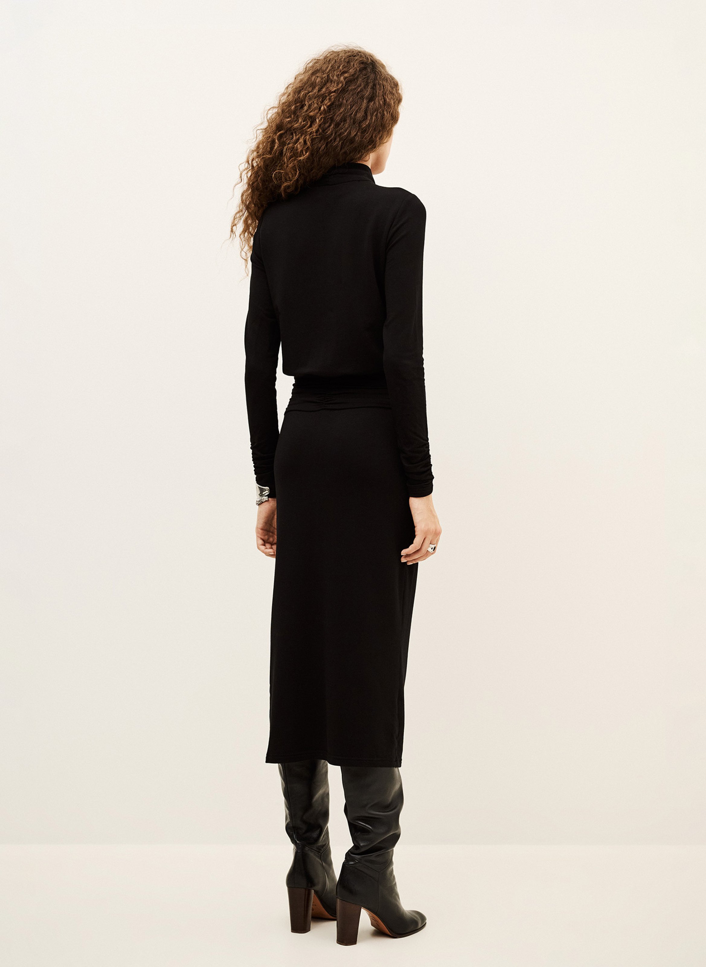 Robe longue drapée unie BA&SH Noir