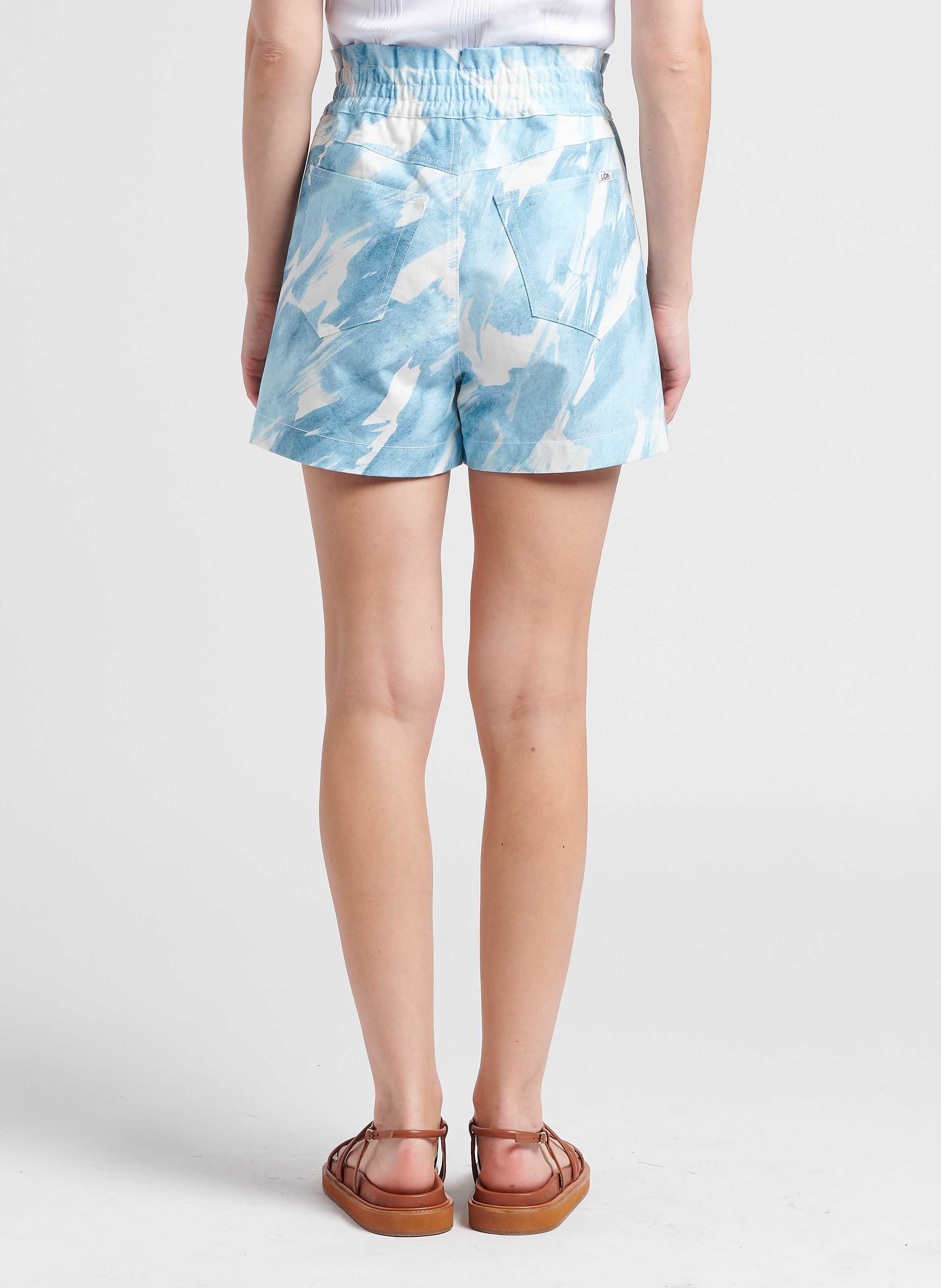 Short imprimé en coton  MARGAUX LONNBERG Bleu