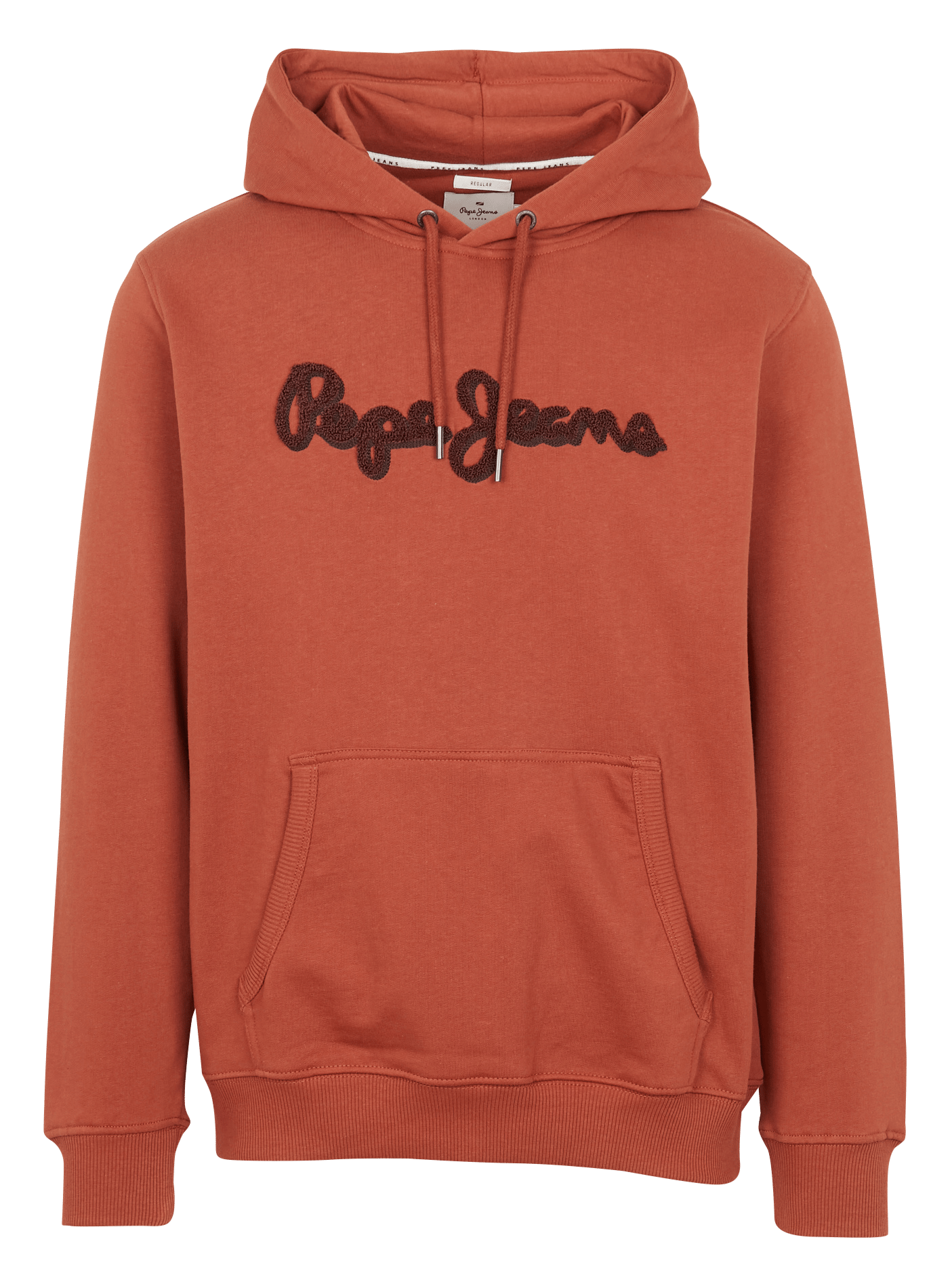 Embroidered Cotton Hoodie Sculpture Orange Pepe Jeans - Men | Place des  Tendances