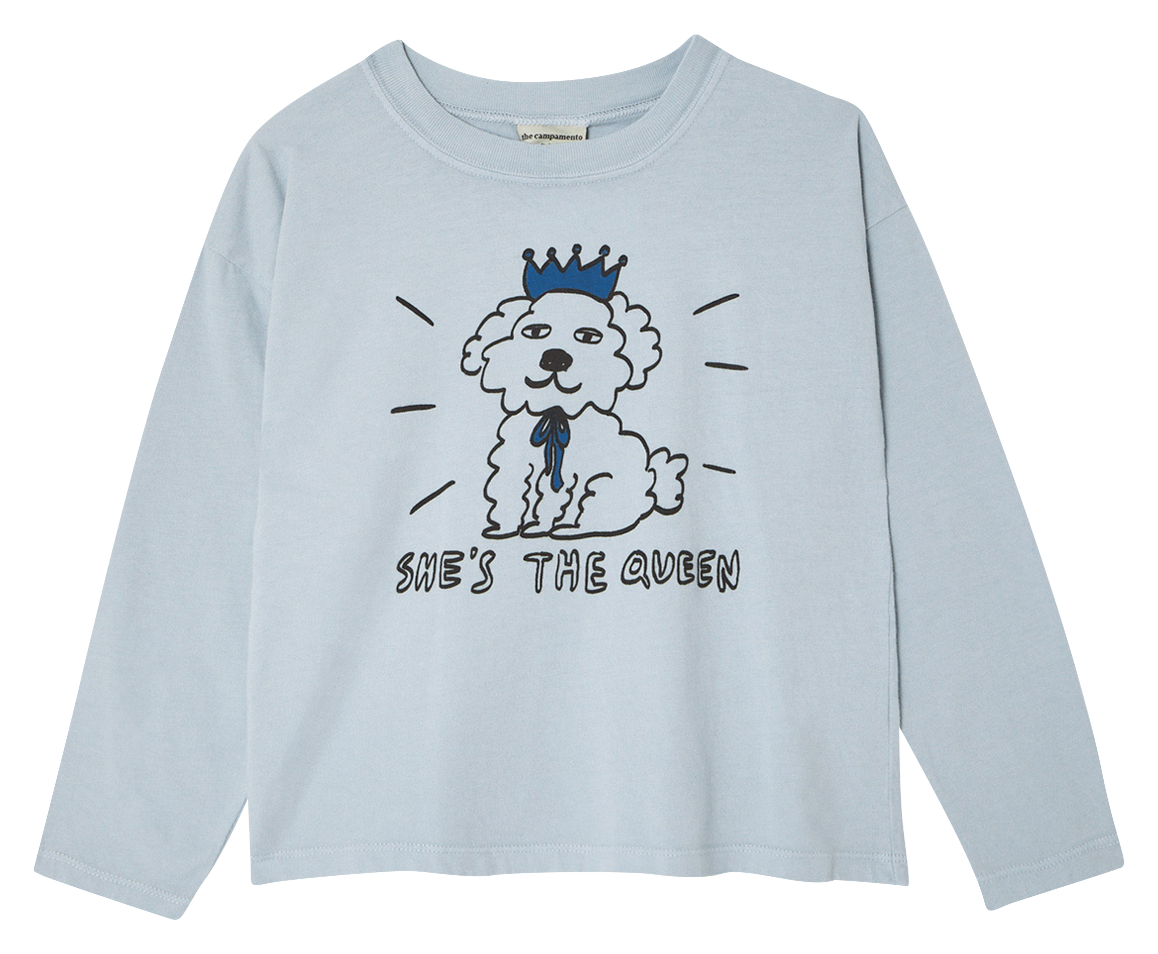Tee-shirt col rond imprimé en coton bio  THE CAMPAMENTO Bleu