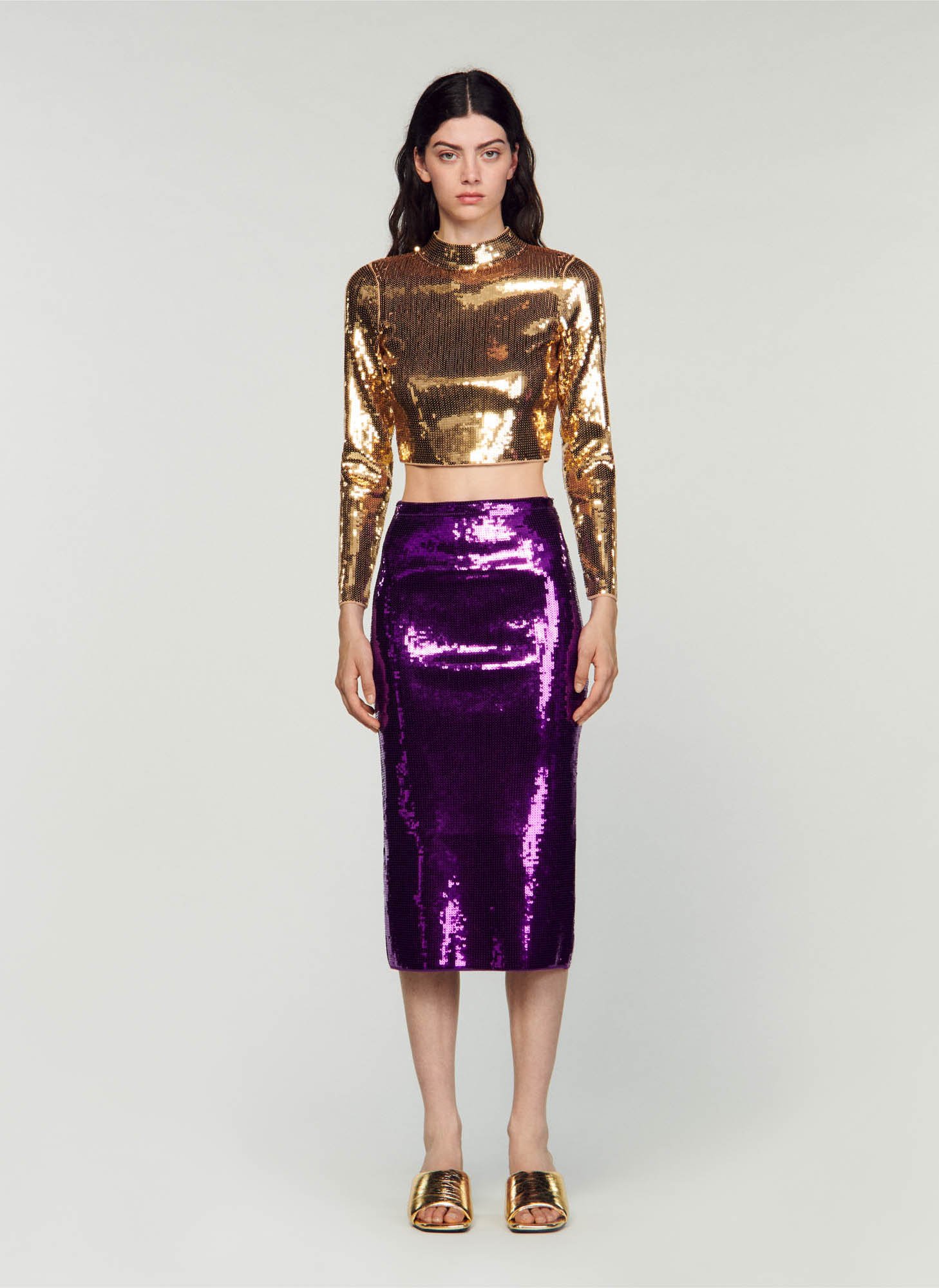 Pastel sequin outlet pencil skirt