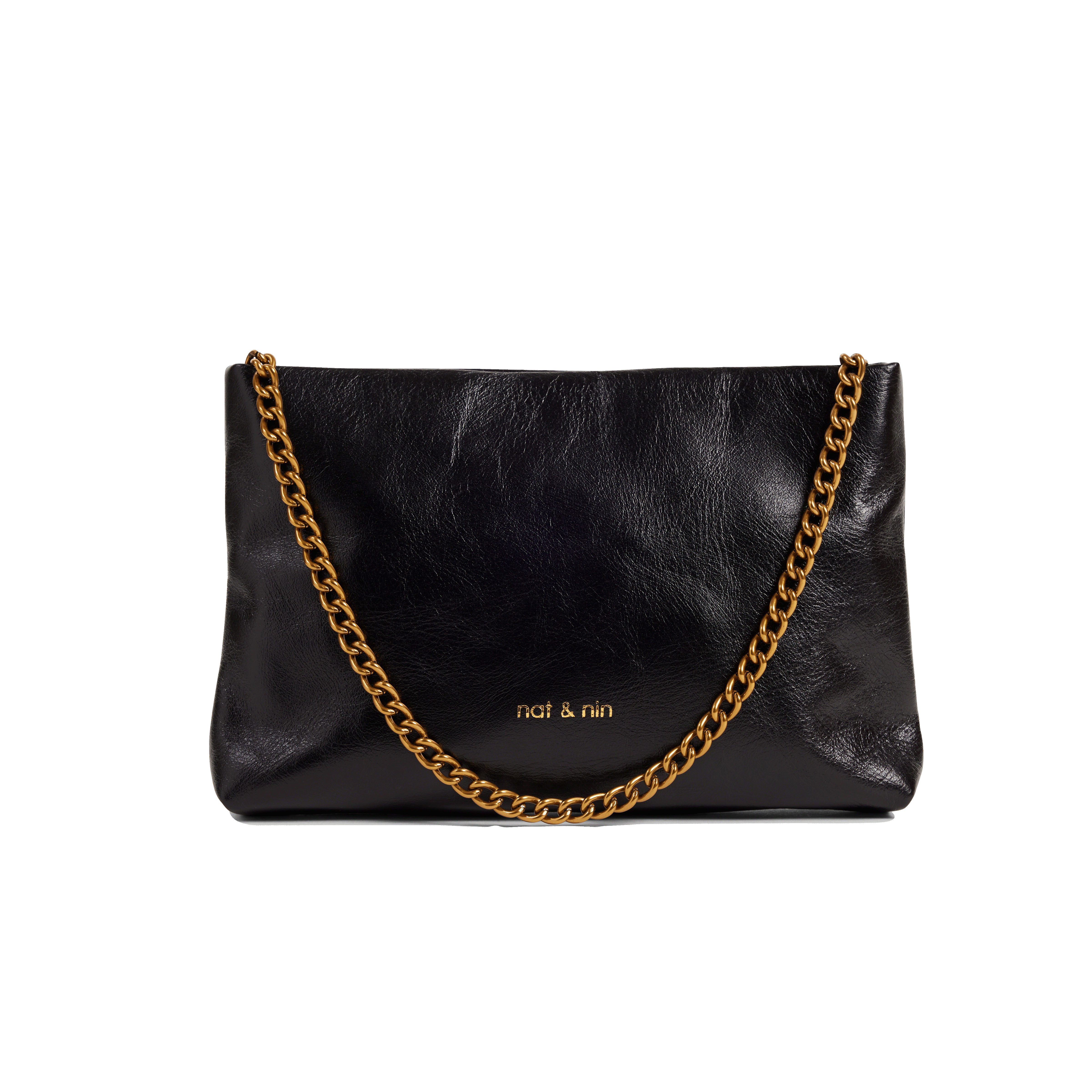 Pochette en cuir Noir
