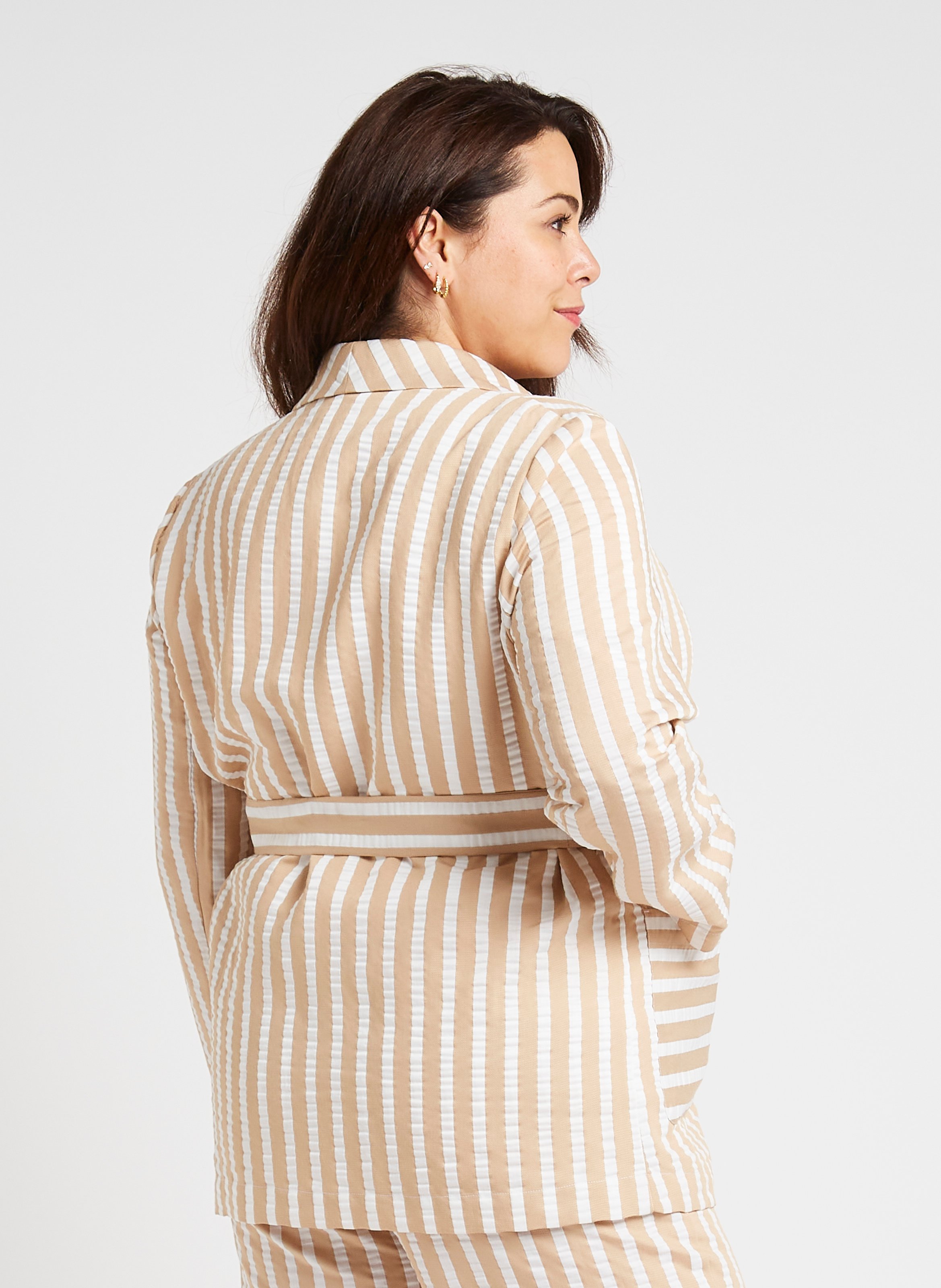 Veste droite à col châle PERSONA by Marina Rinaldi Blanc