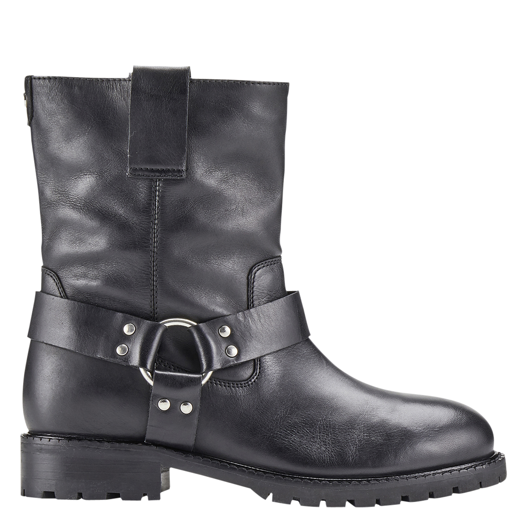 Bottines plates à brides en cuir COSMOPARIS Noir