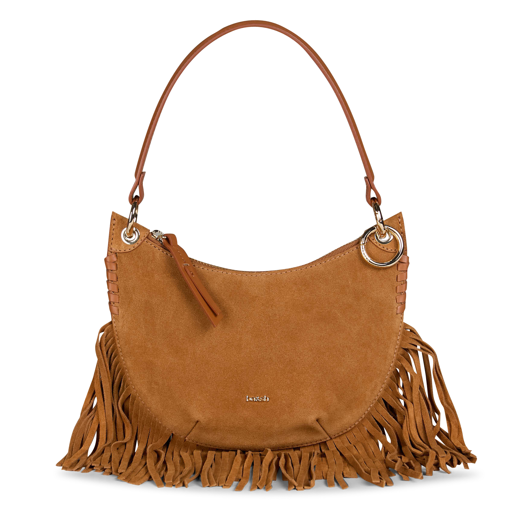 Sac à main en cuir velours BA&SH Marron