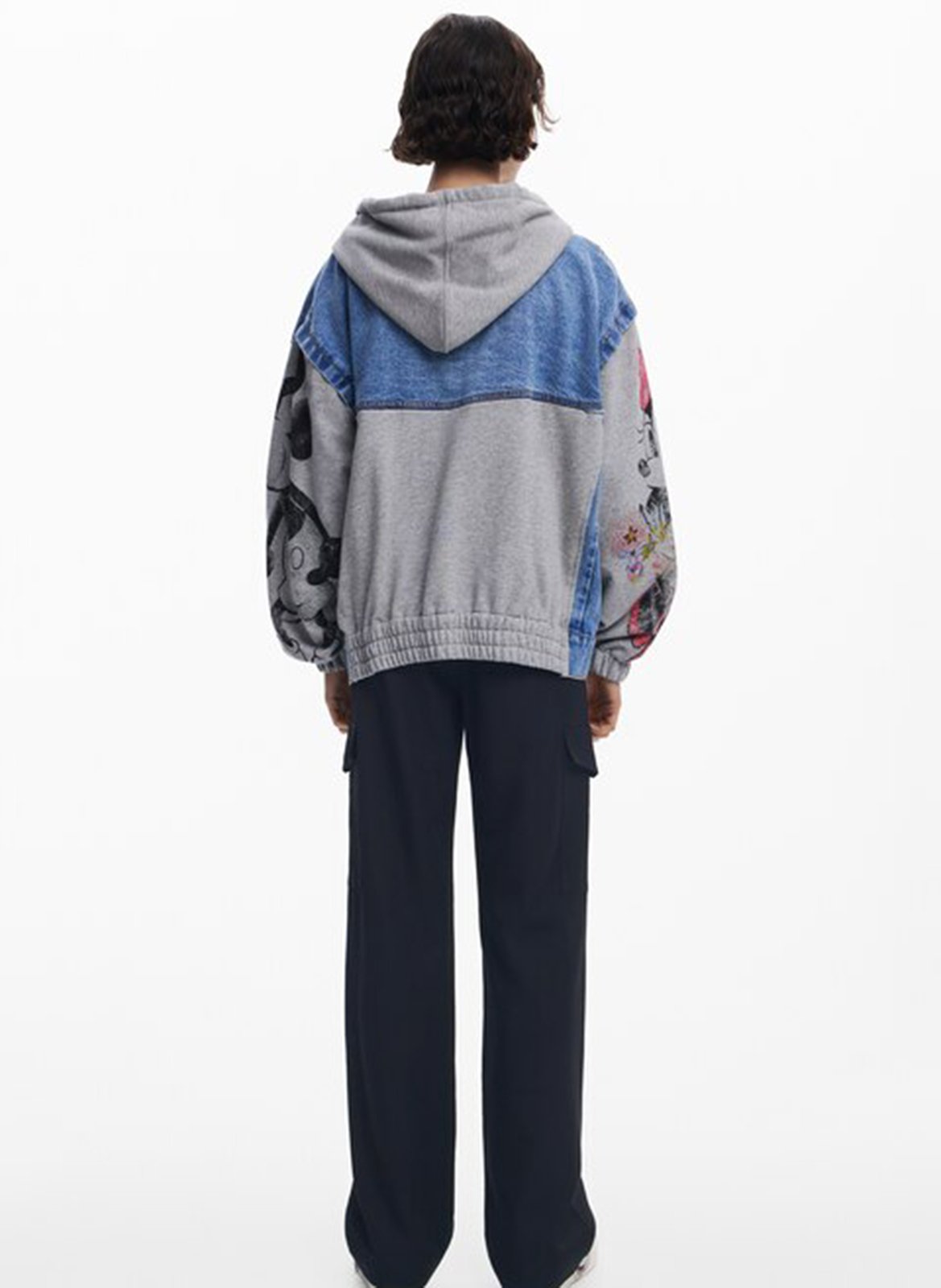 Veste oversize en coton à capuche DESIGUAL Bleu