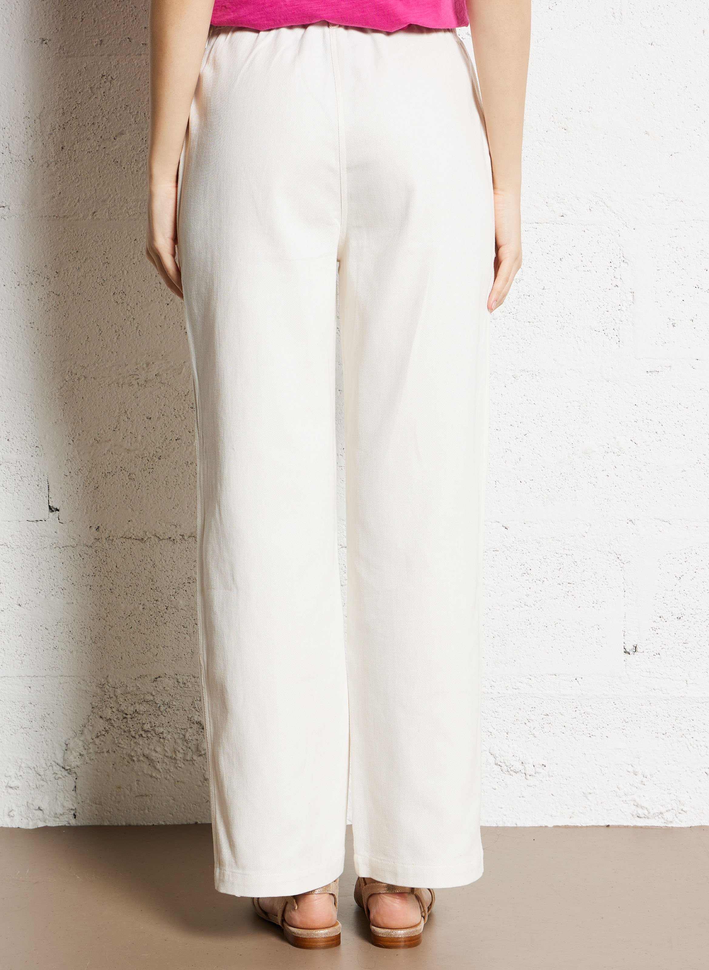 .Jean droit taille haute en coton bio LOUISE MISHA Beige