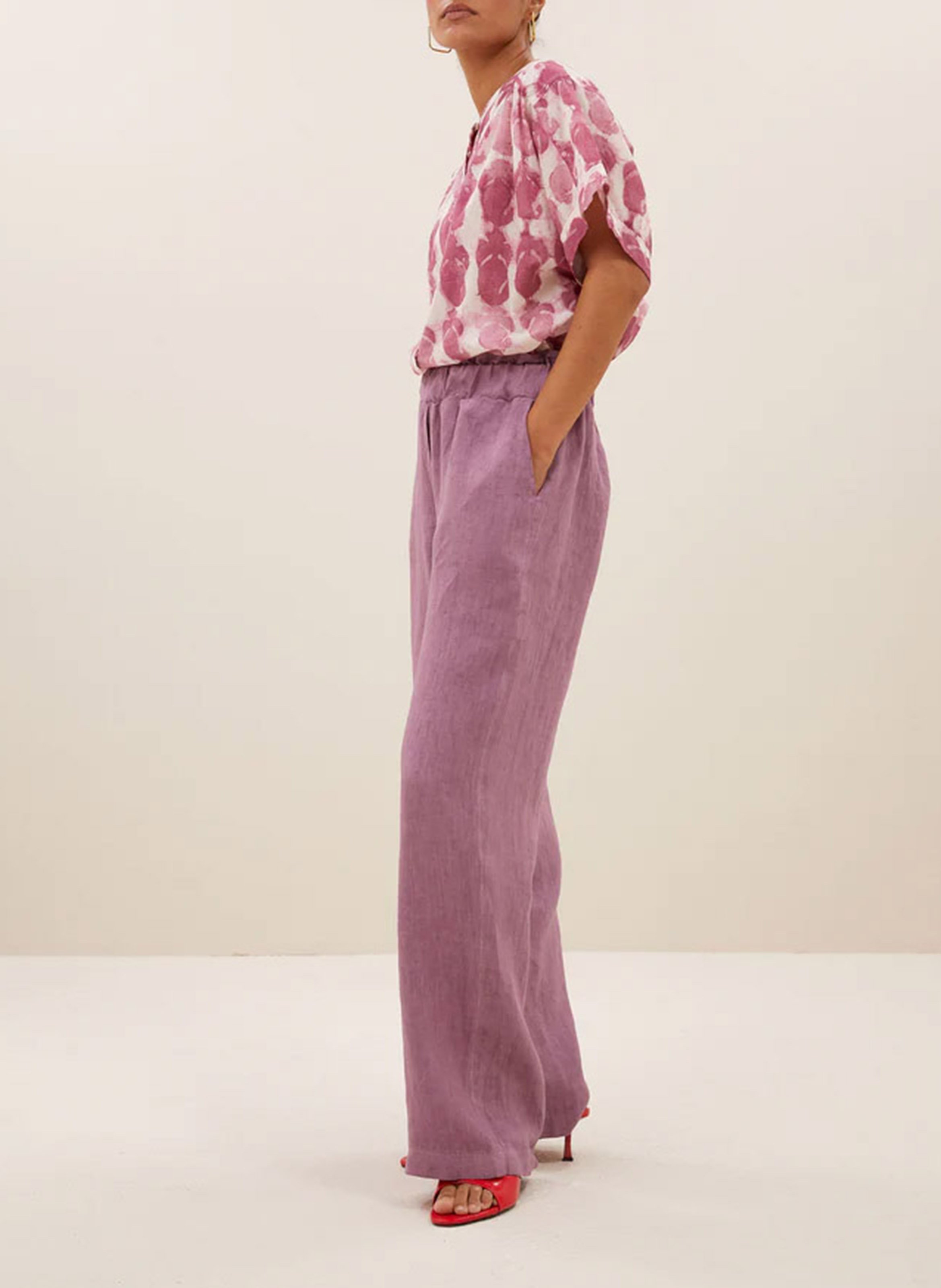 Buttoned blouse with patterns BY BAR Pink