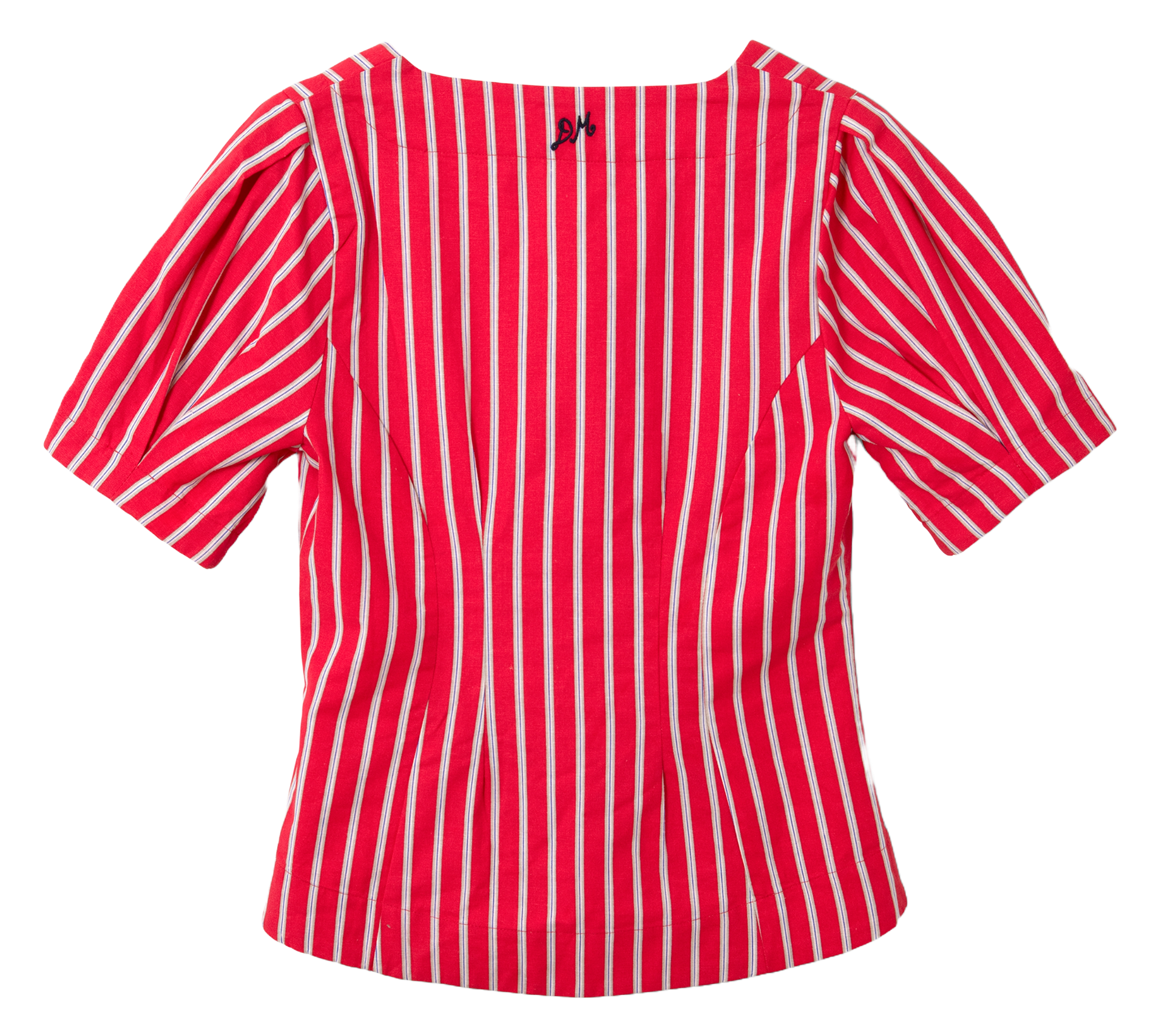 Striped organic cotton v-neck top DAMSON MADDER Brown