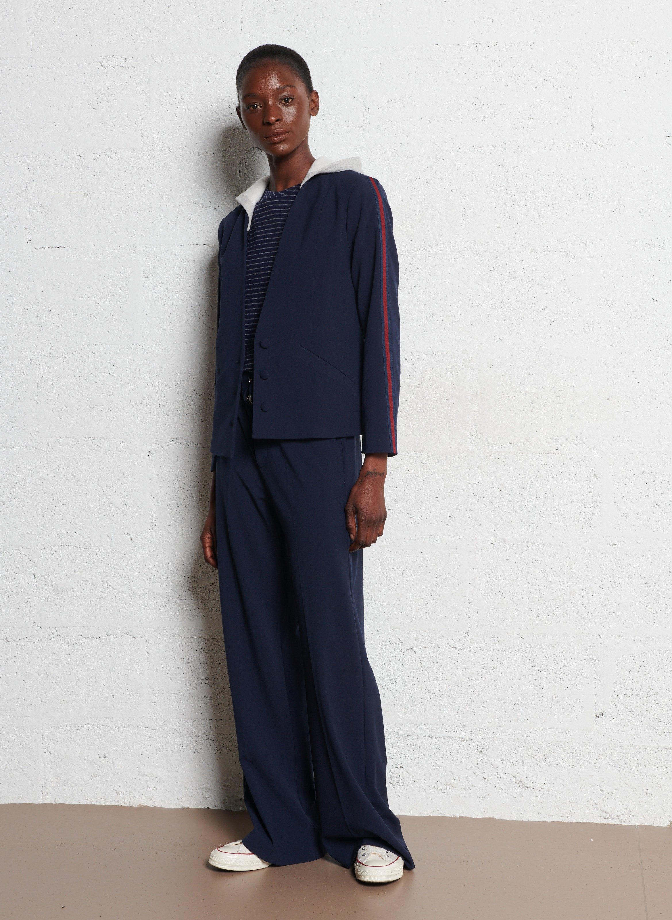 Giacca dritta con cappuccio I CODE Blu