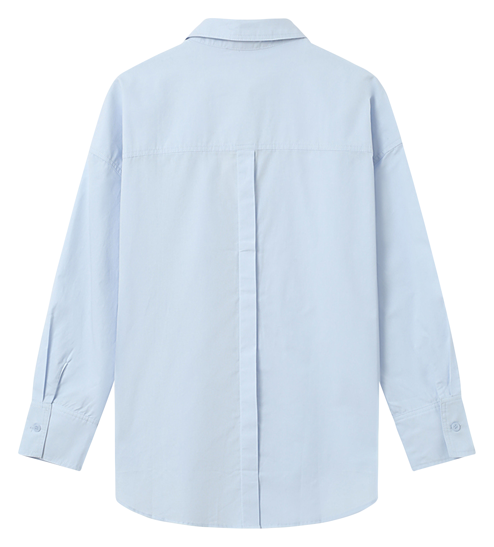 Chemise col classique manches contrastantes en coton GRACE ET MILA Blue