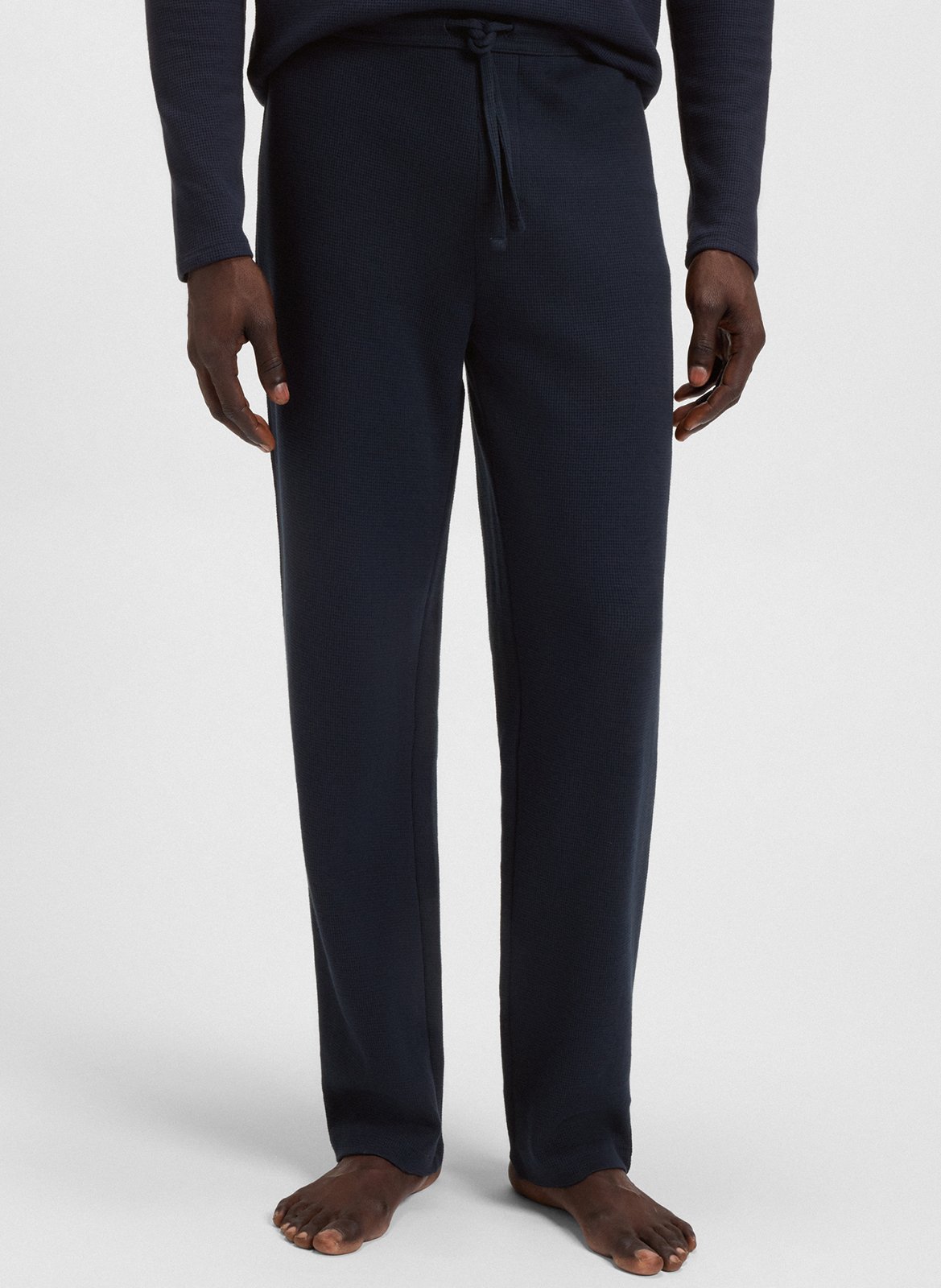 Solid straight-leg trousers with logo BOSS