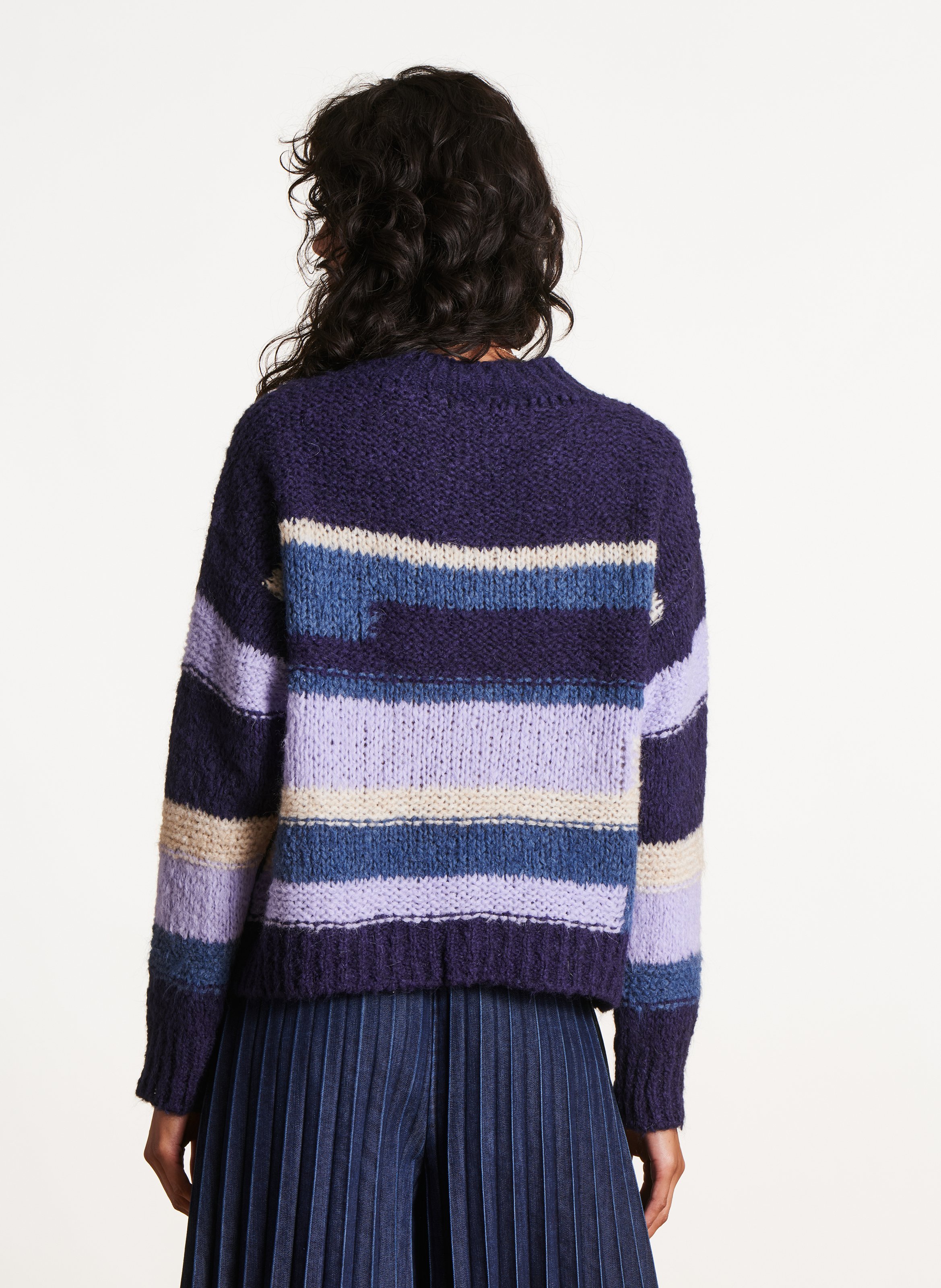 Striped round-neck sweater LA FEE MARABOUTEE Blue