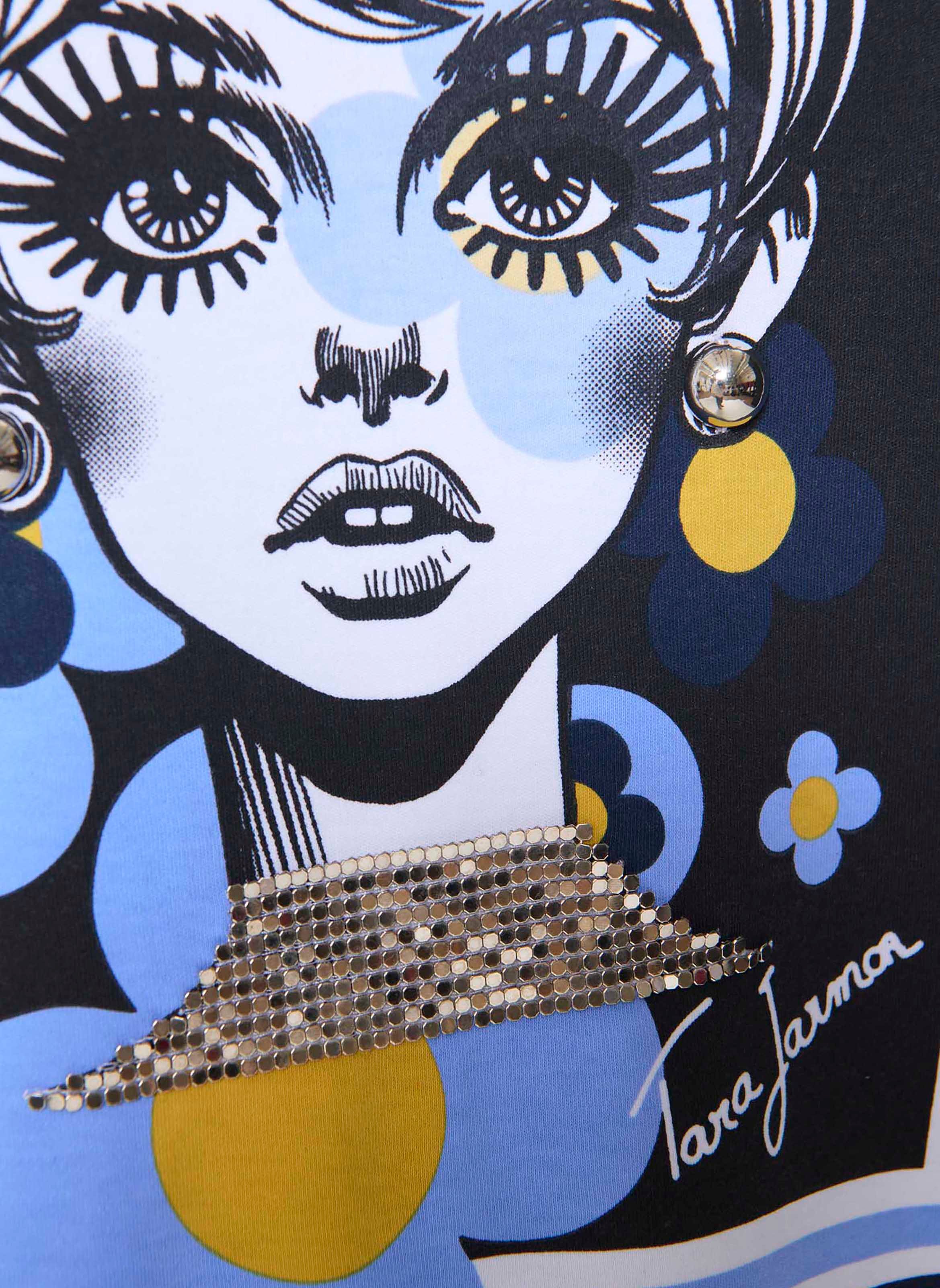 Maglietta diritta a motivi TARA JARMON Bianco