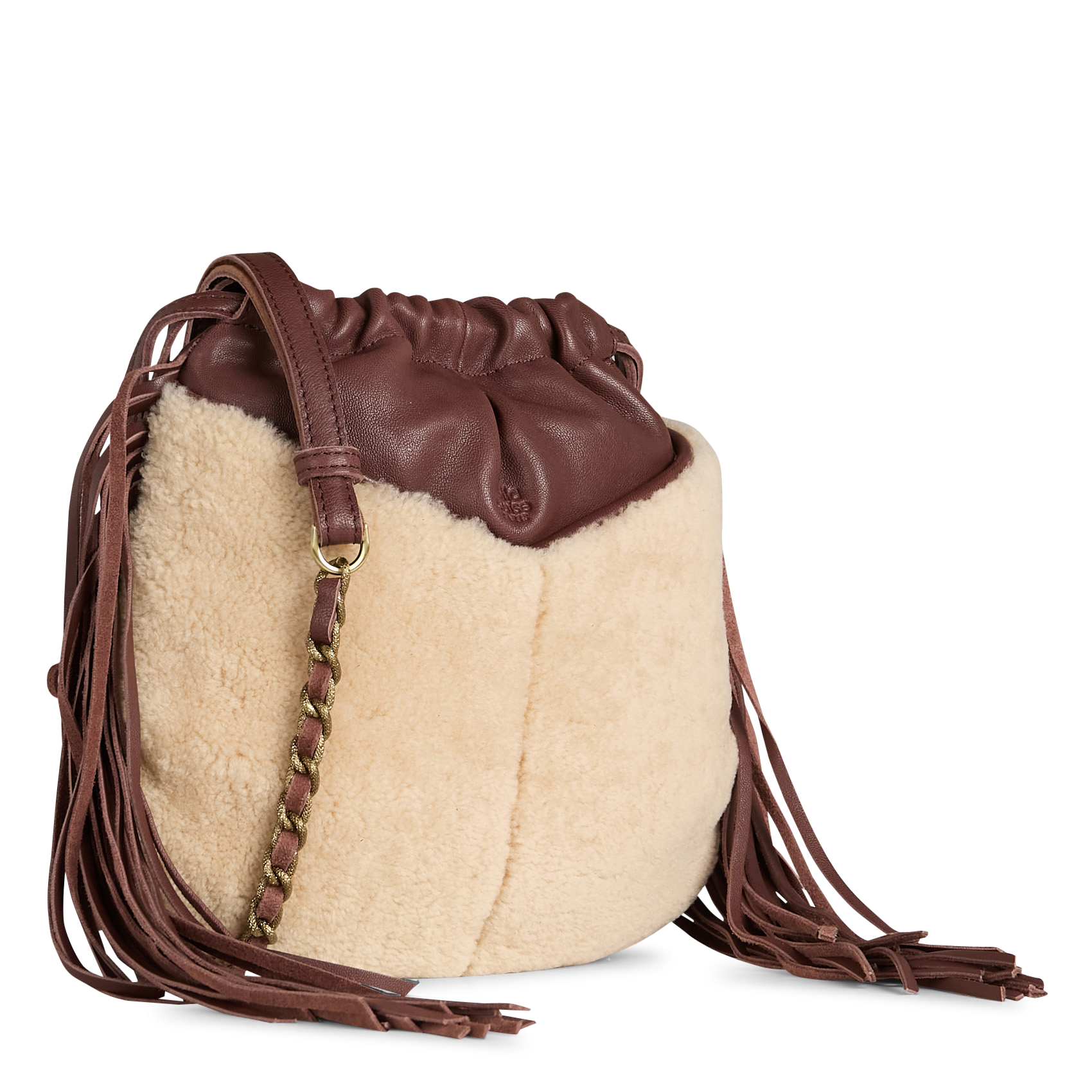 Leren clutch MILA LOUISE Bruin