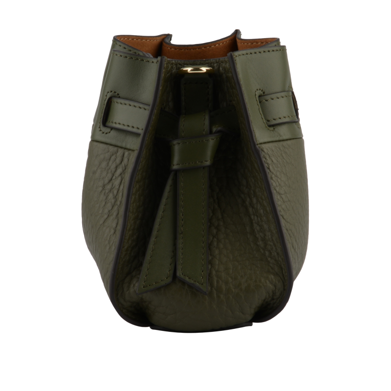 Shoulder bag - cowhide leather POURCHET Khaki