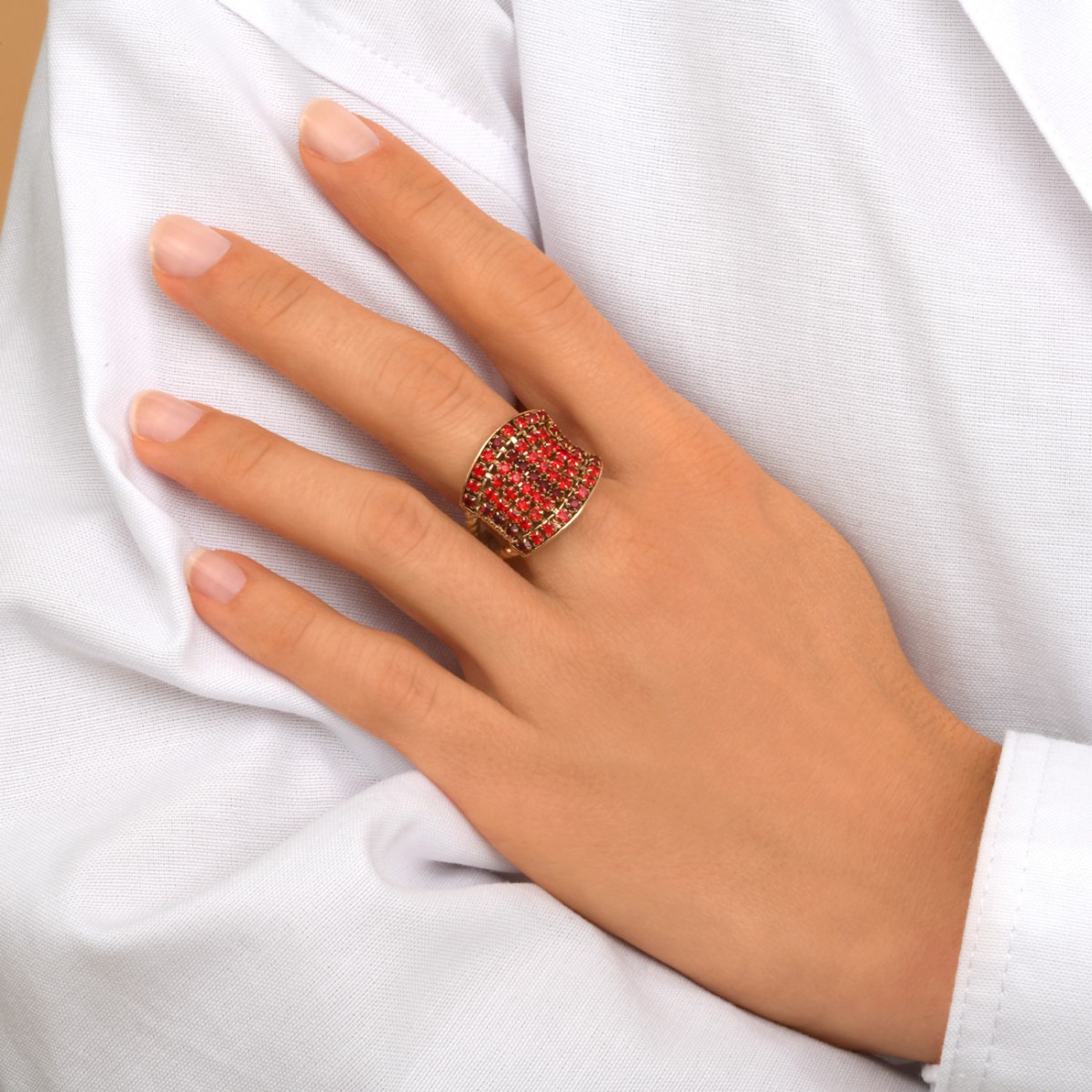 Bague ajustable precious cristaux prestige taille m SATELLITE PARIS No Color